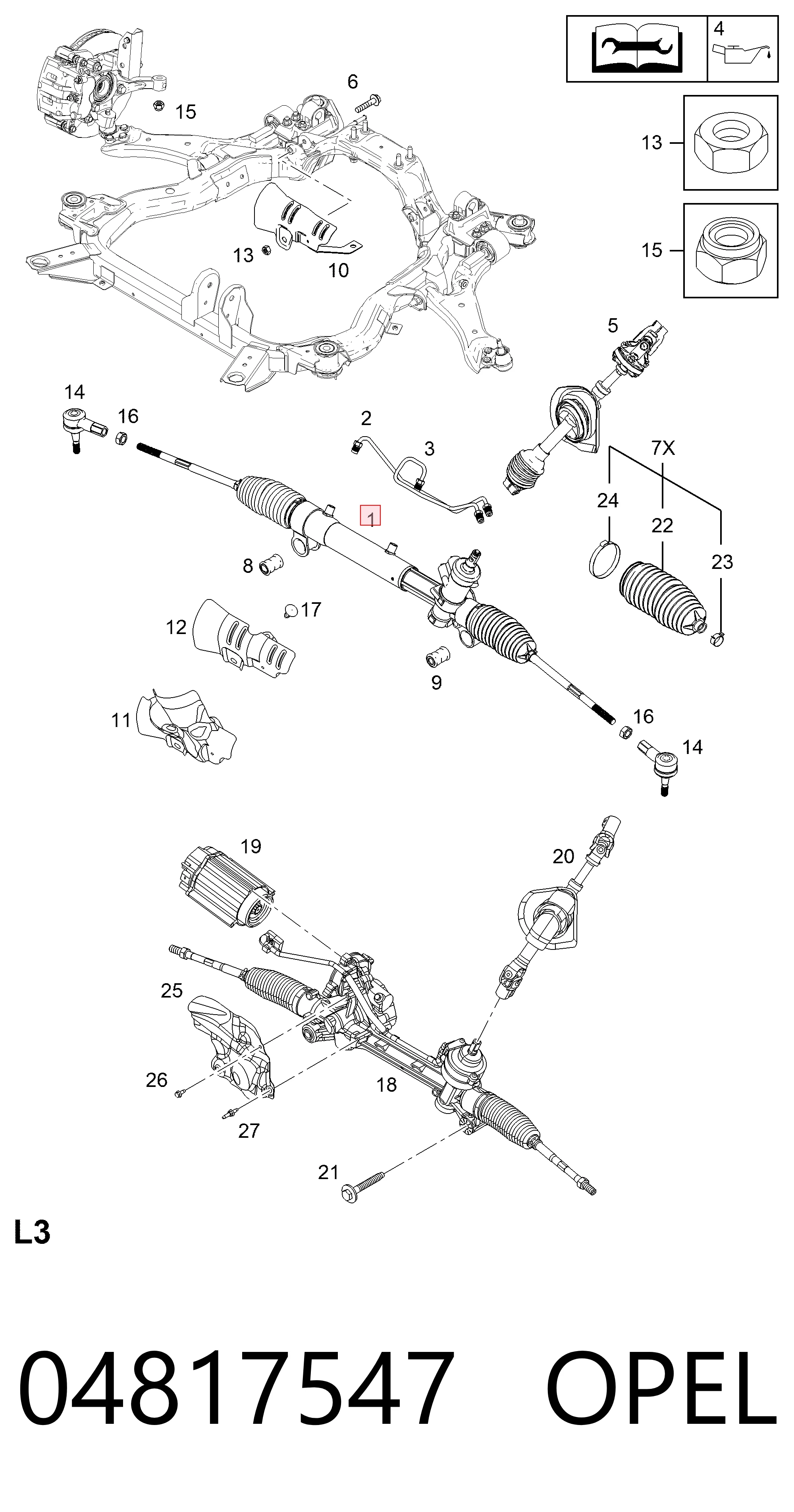 04817547 Opel Управление рулевое в сборе