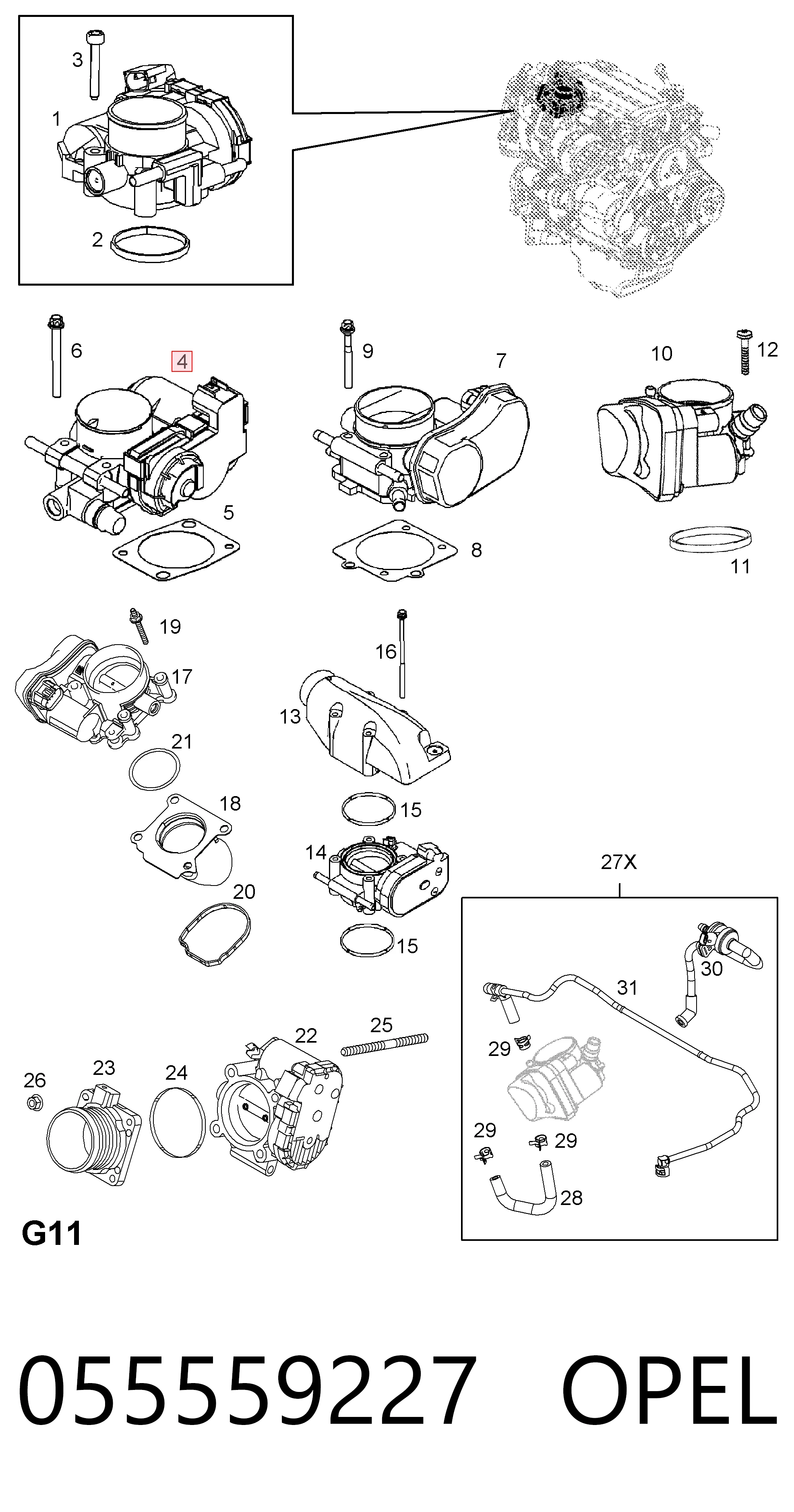 93187697 General Motors Дроссельная заслонка