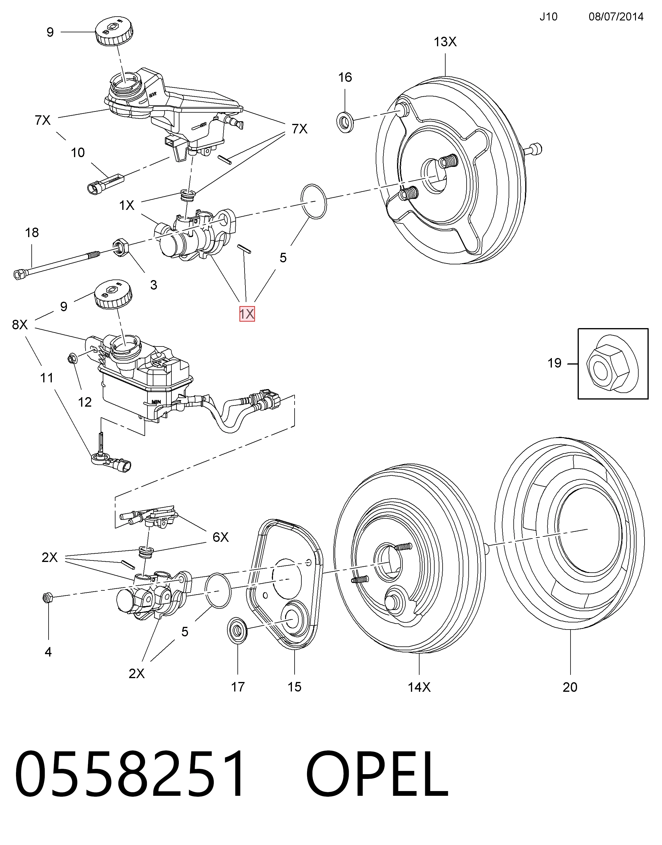 95414477 Opel Цилиндр тормозной, главный
