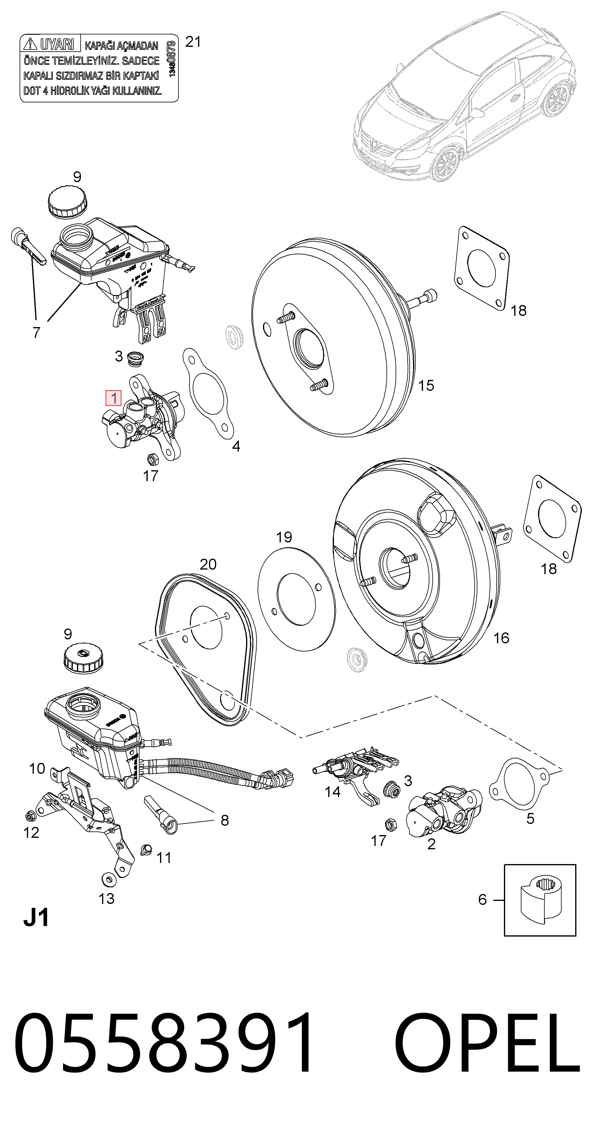 93189744 Peugeot/Citroen Цилиндр тормозной, главный