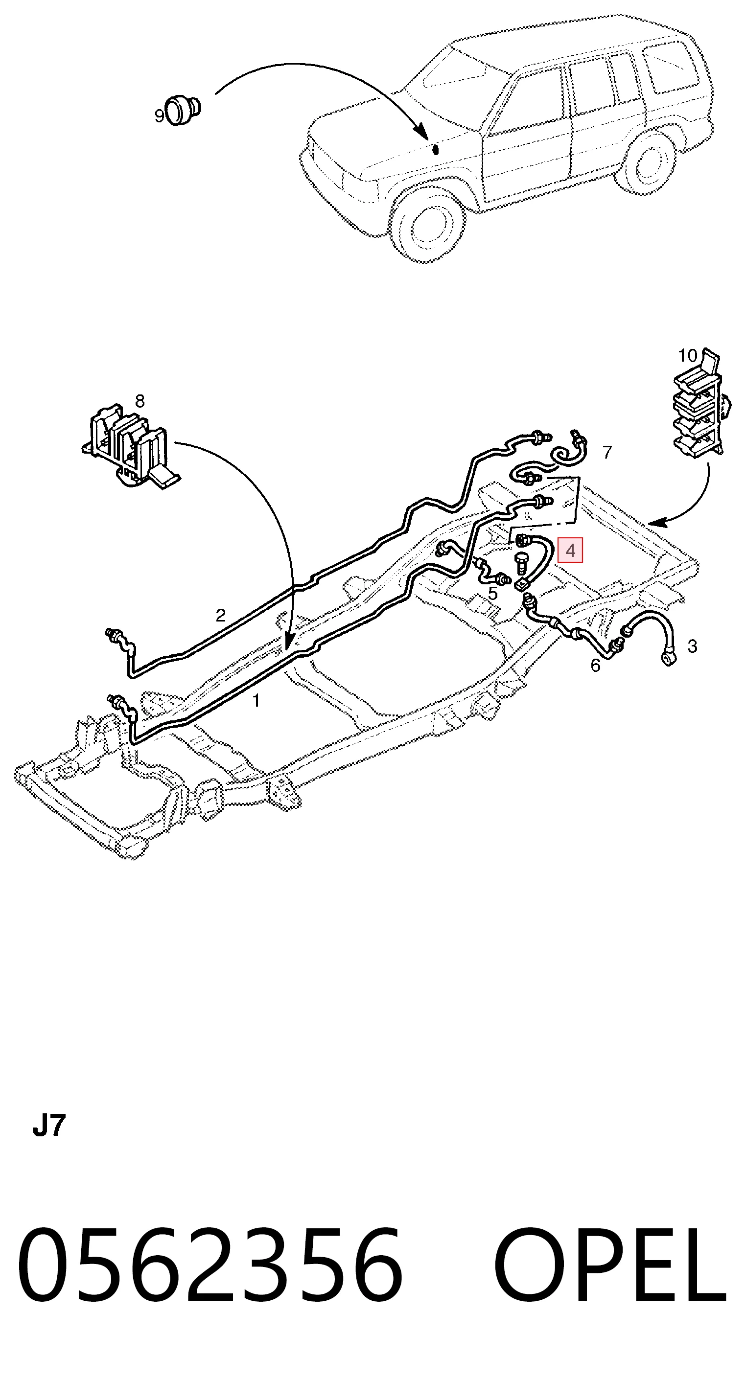 8943854322 Honda Гибкая тормозная трубка задняя