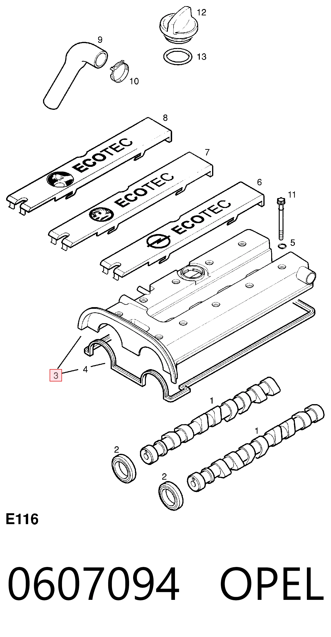 9129041 General Motors Крышка двигателя