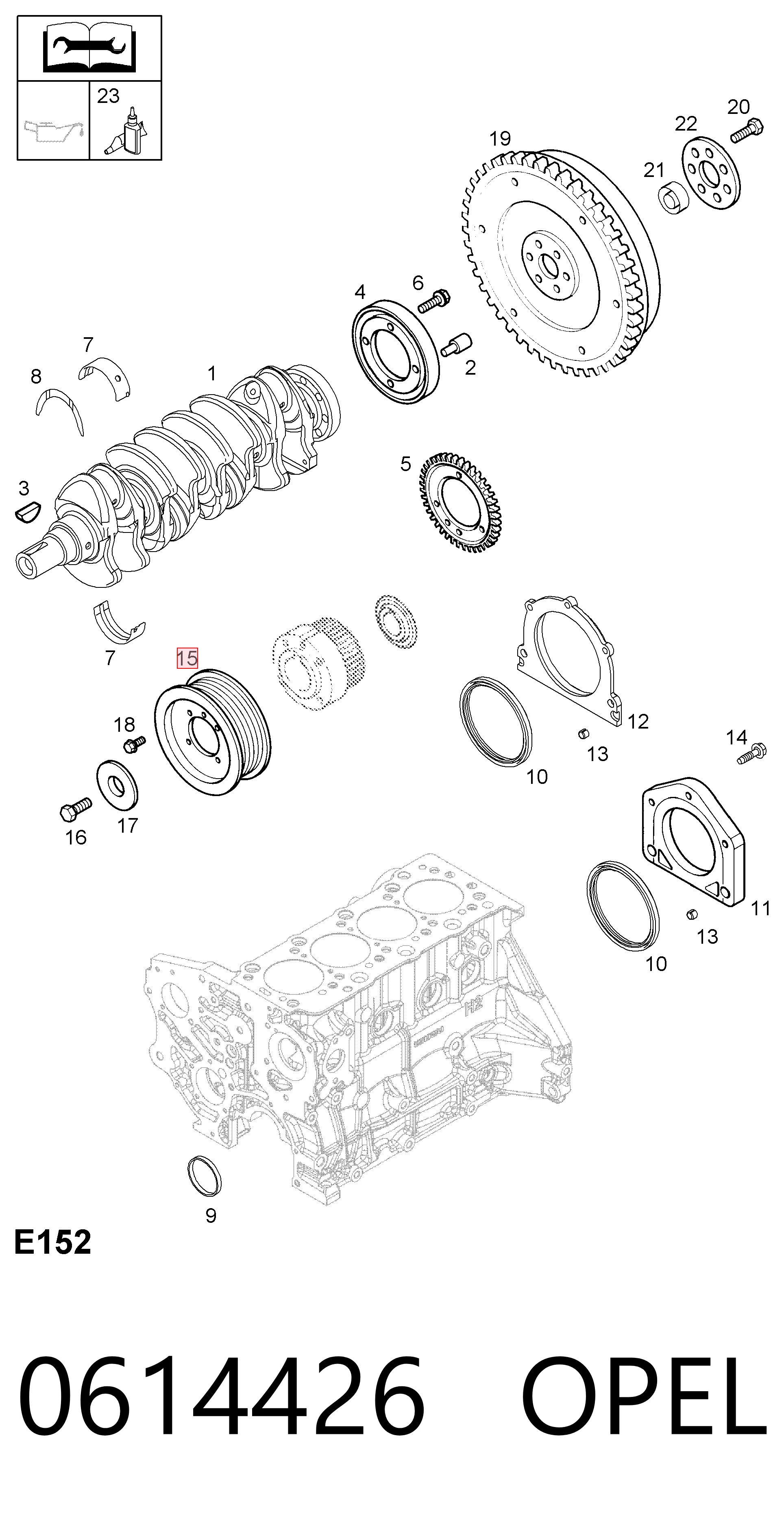 Шкив коленчатого вала на Opel Corsa C F08, F68