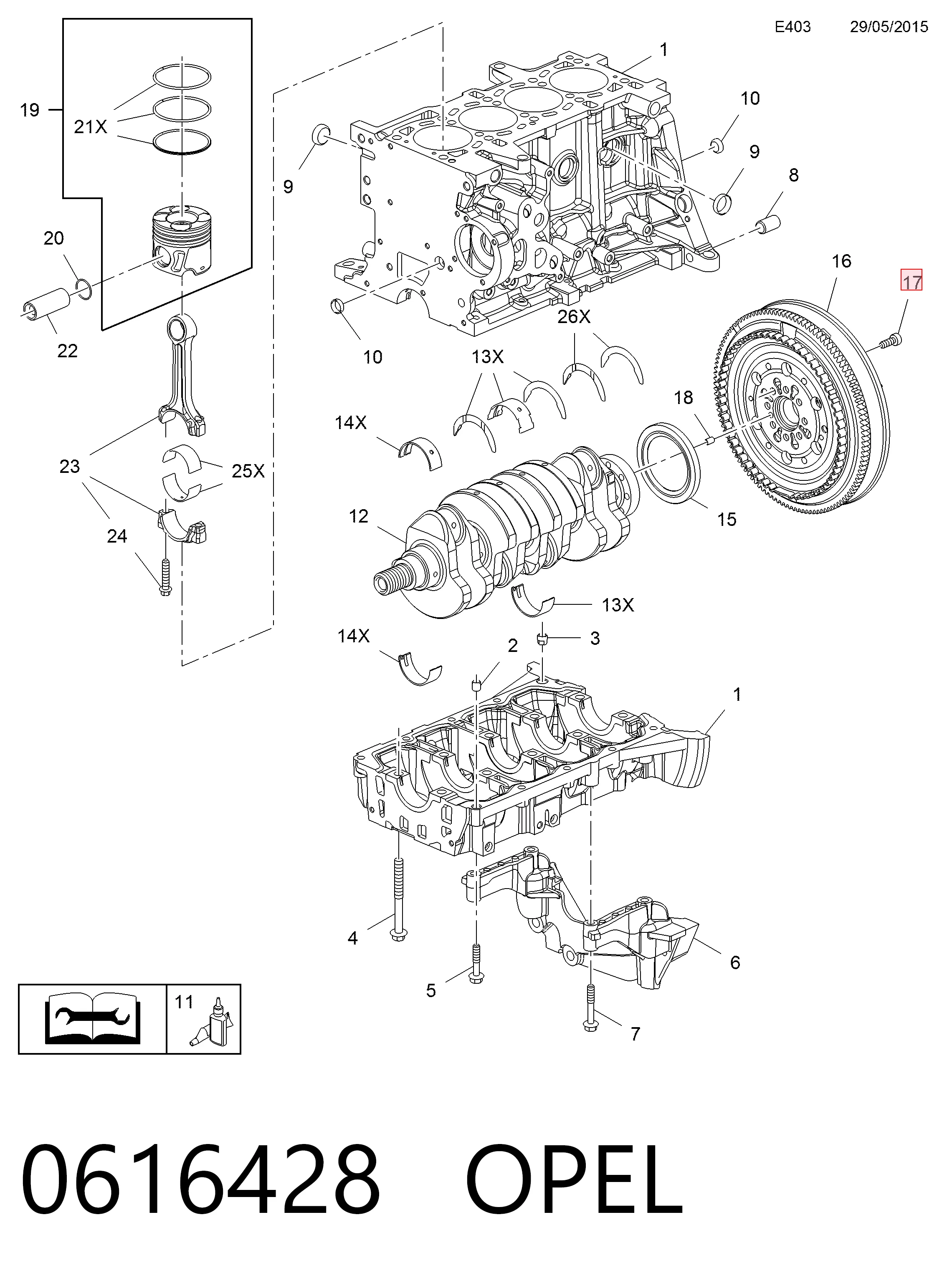 Болт крепления маховика 55258458 Peugeot/Citroen