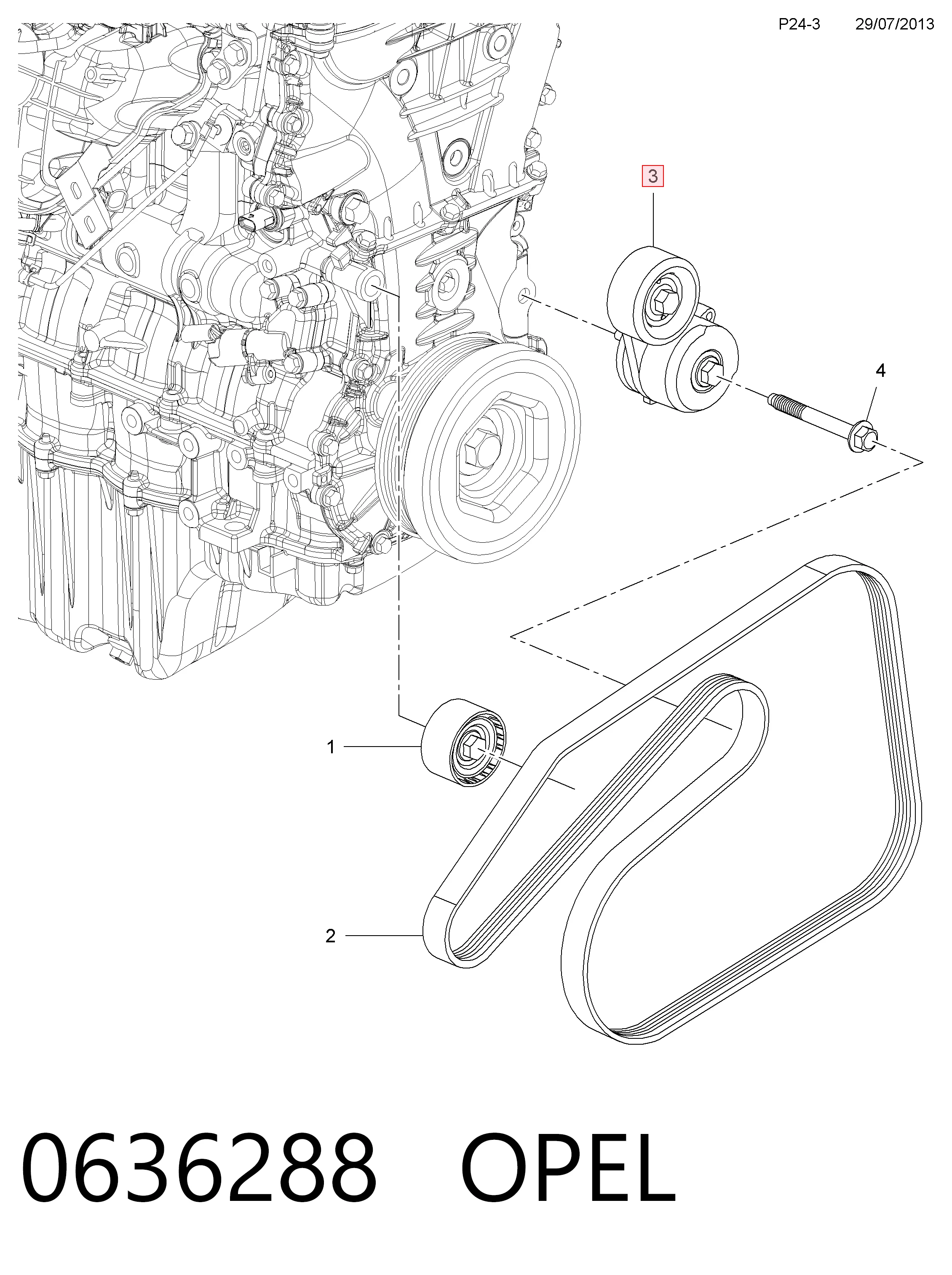 Роликовий модуль натяжителя ремня General Motors 636288 цена, от 64.81 USD