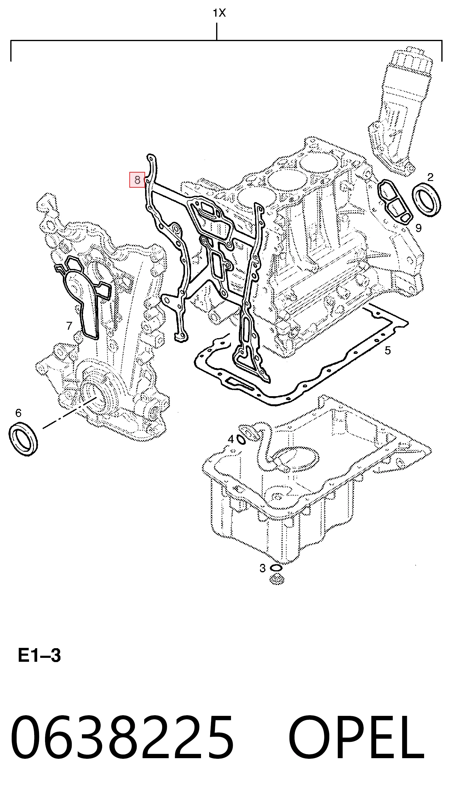 Прокладка передней крышки двигателя 9157567 General Motors