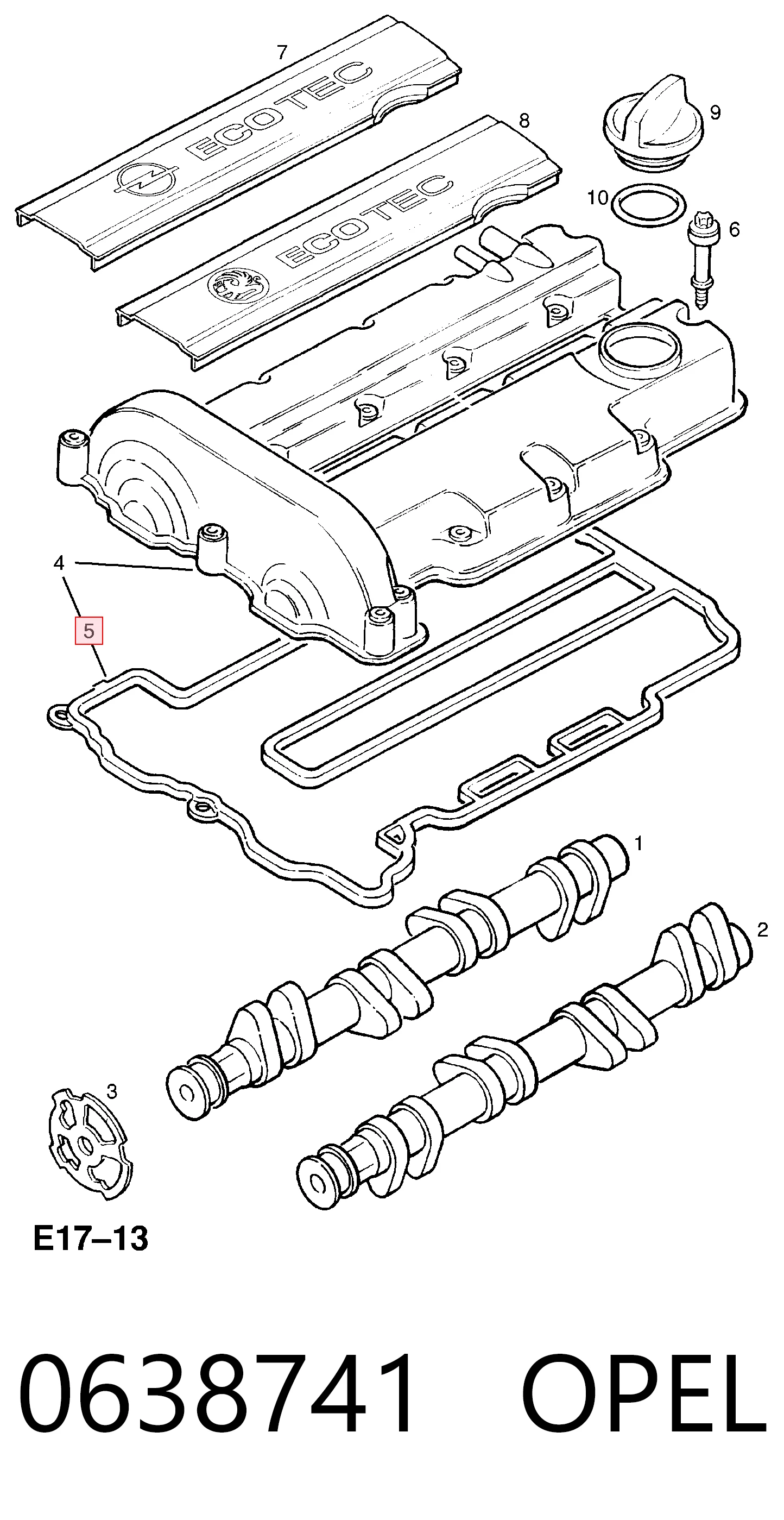 Прокладка клапанной крышки 90530075 General Motors