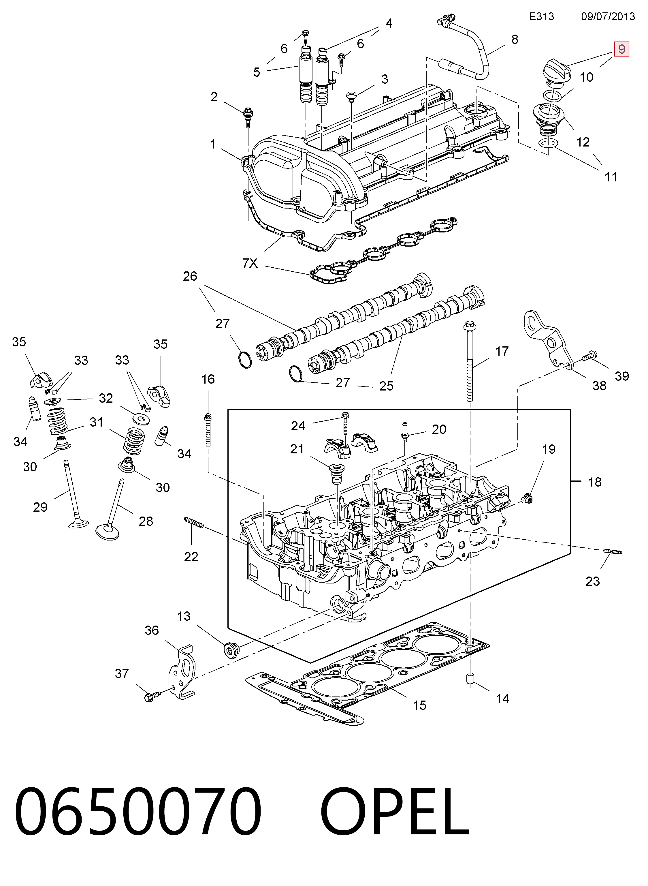 Крышка маслозаливной горловины 24454629 Peugeot/Citroen