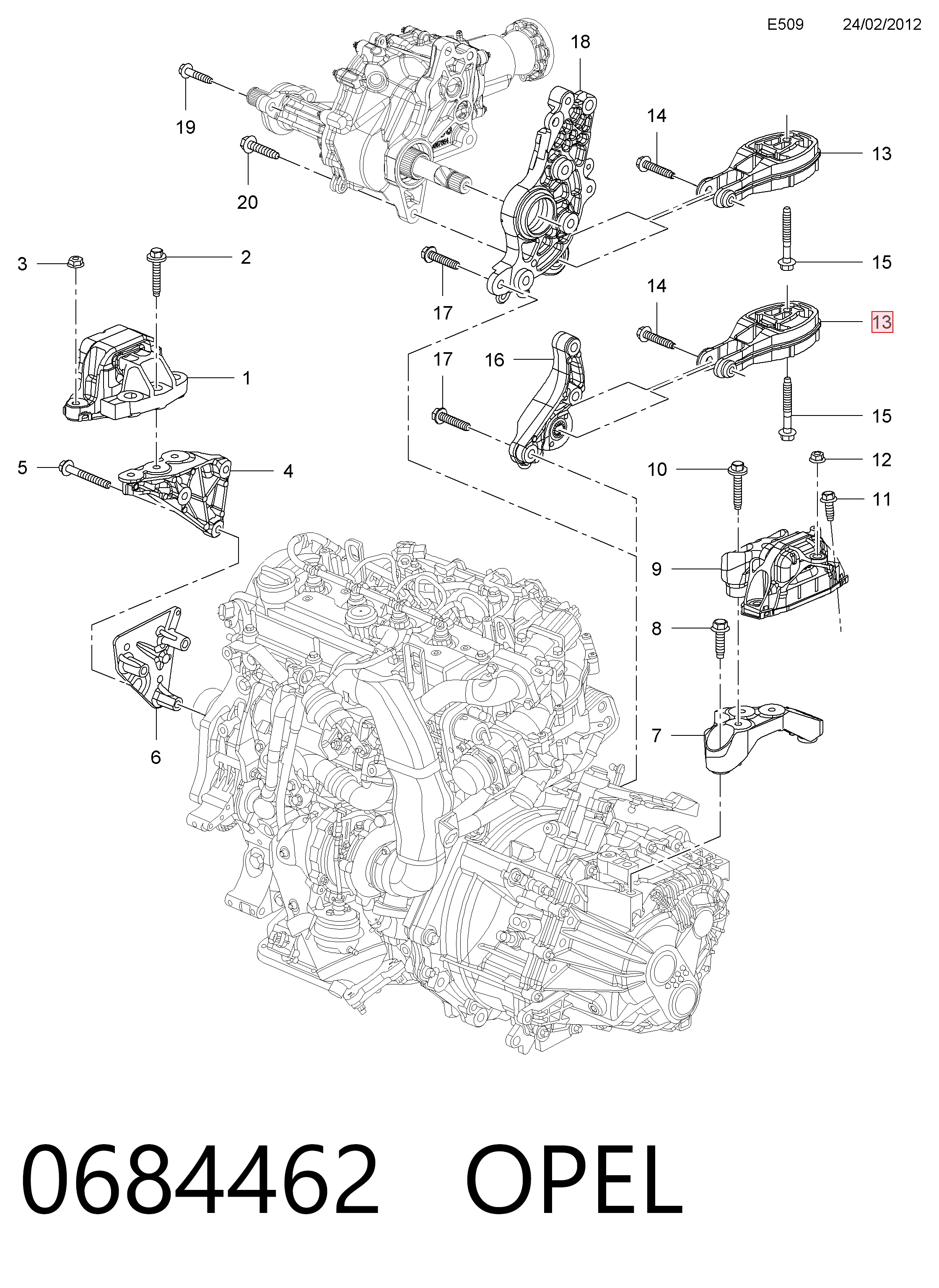 Подушка двигателя Peugeot/Citroen 95248684