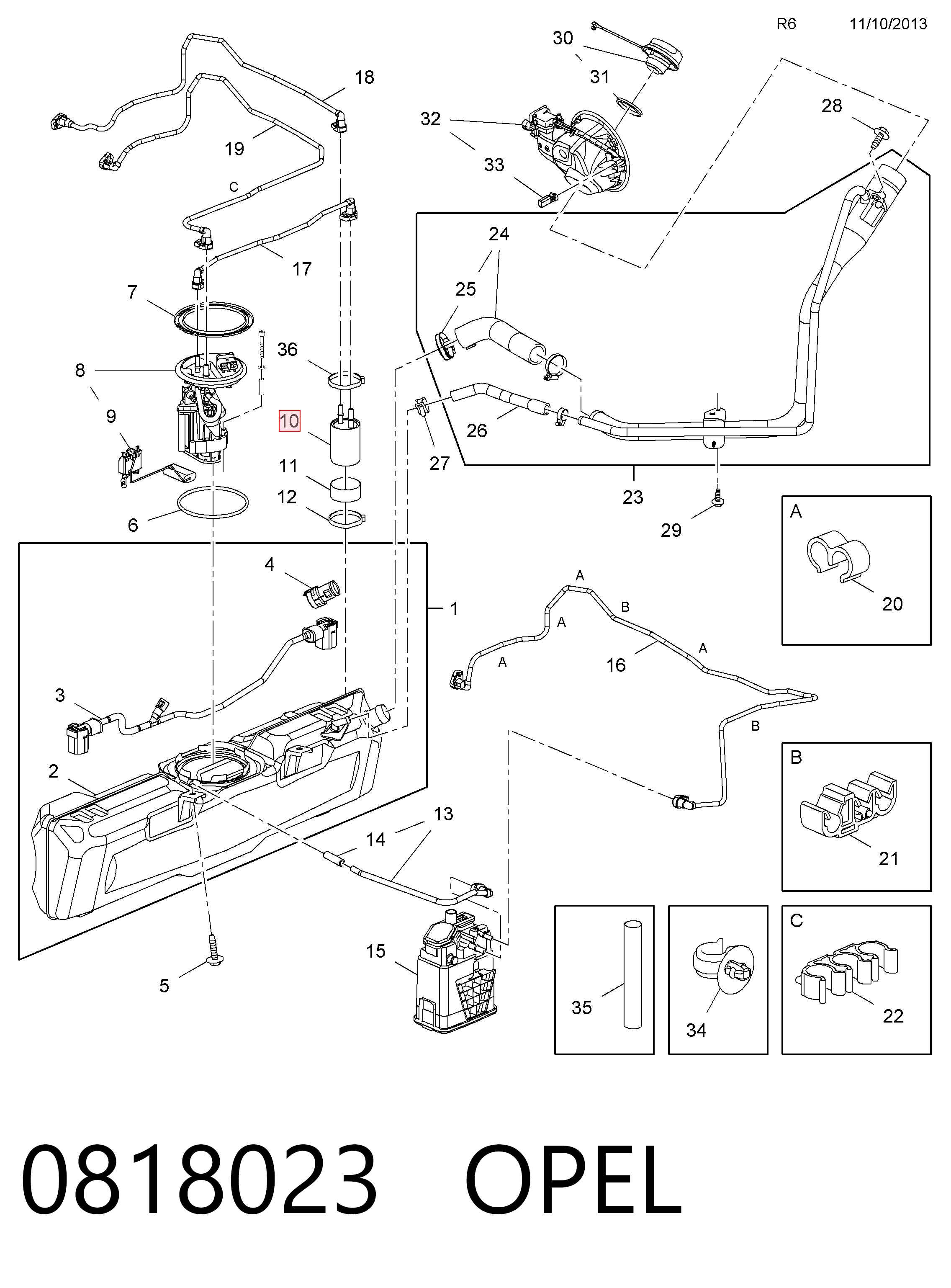 Топливный фильтр 22821145 General Motors