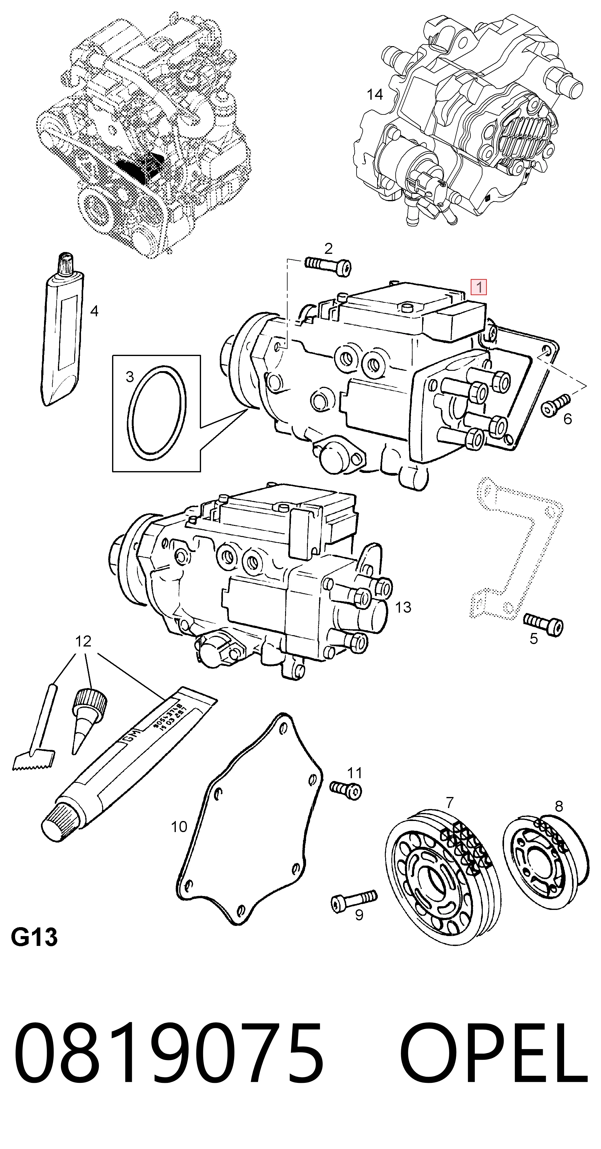 Насос топливный высокого давления (ТНВД) на Opel Omega B 25, 26, 27