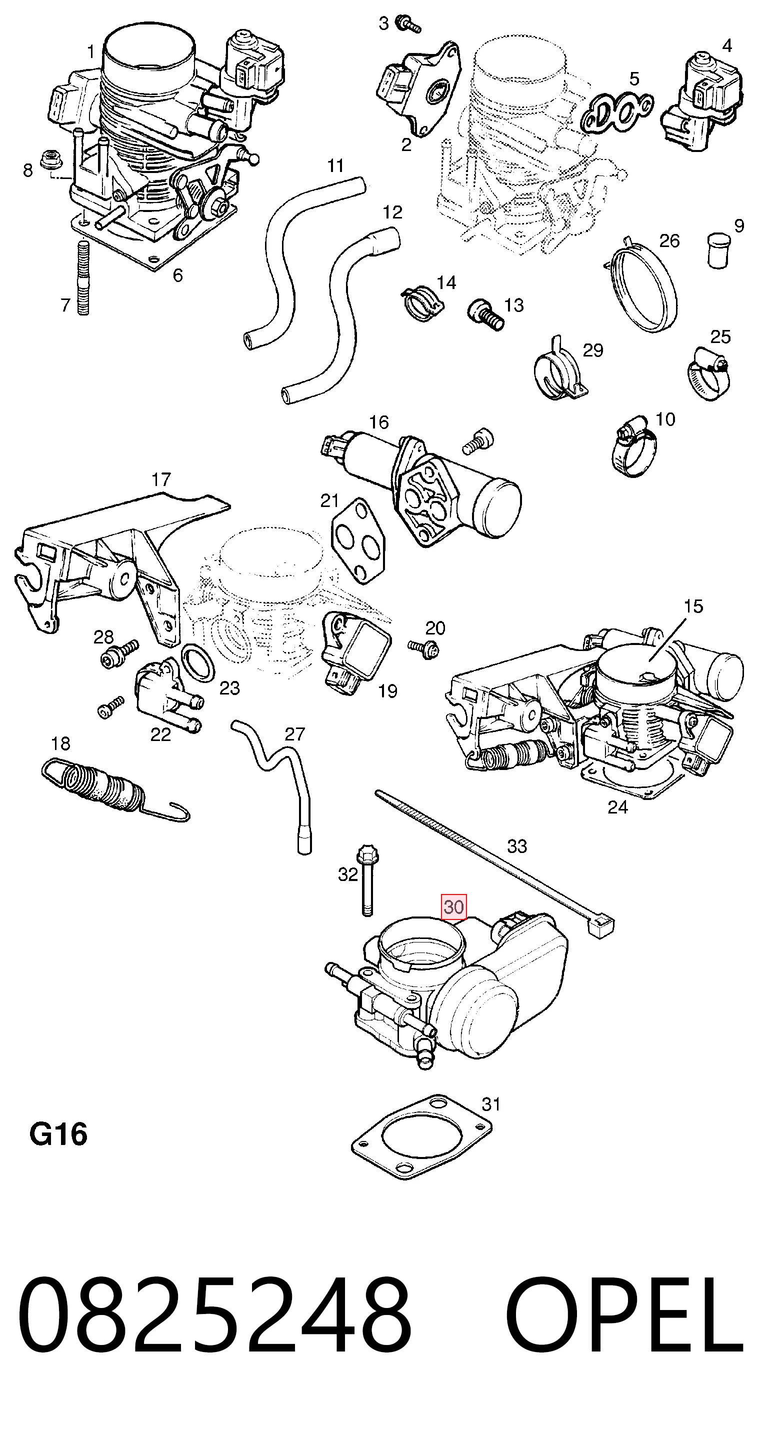 0825248 Opel Дроссельная заслонка