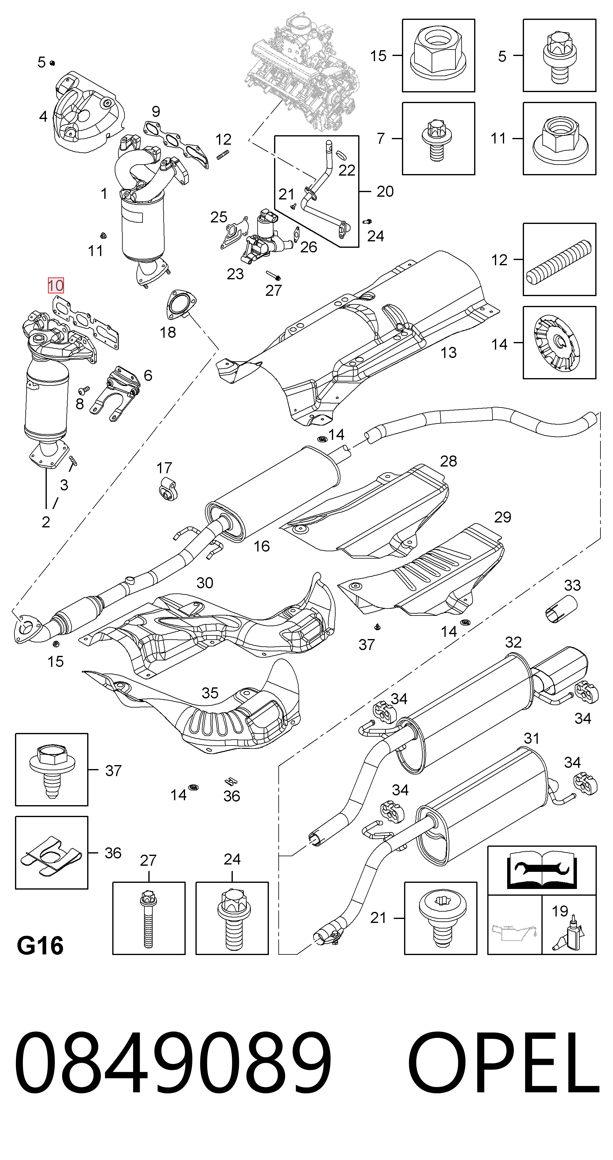 Прокладка коллектора выпускного Opel Corsa D минивэн (S07) (2006 - 2015) цена, от 9.27 USD