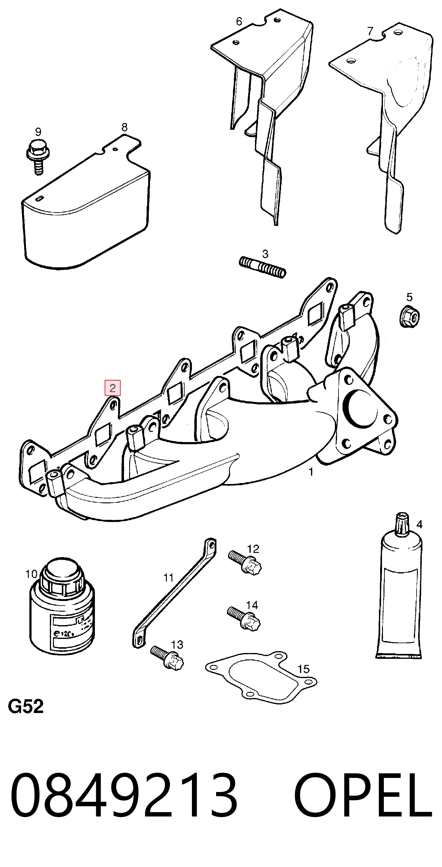 Прокладка коллектора Opel Frontera 