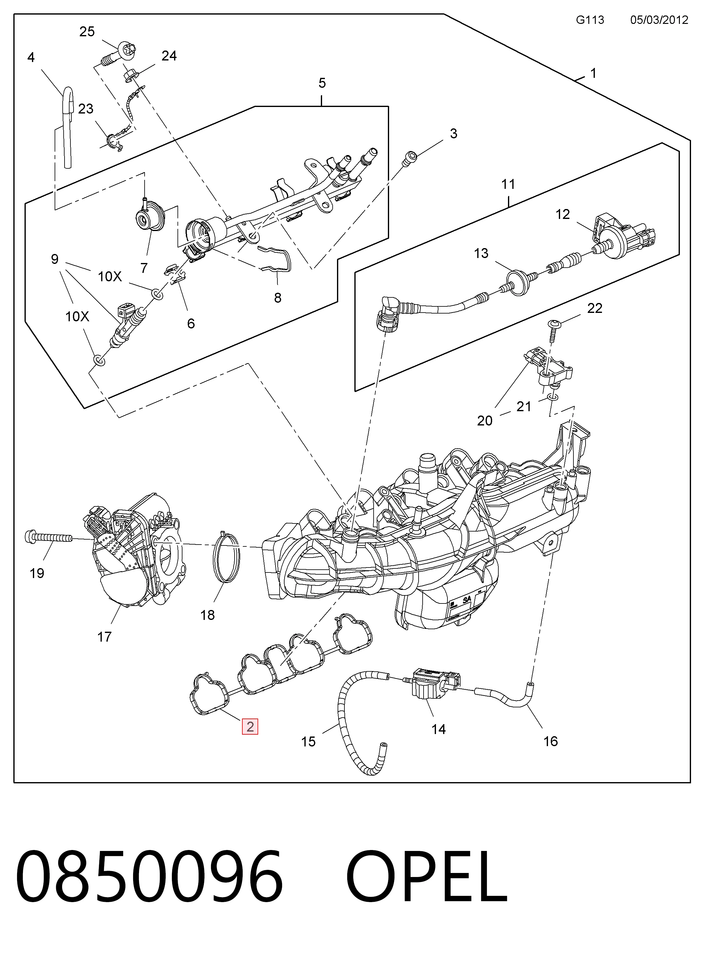 Прокладка всасывающего коллектора Opel Corsa E хэтчбек (X15) (2014 - 2026) цена, от 14.04 USD