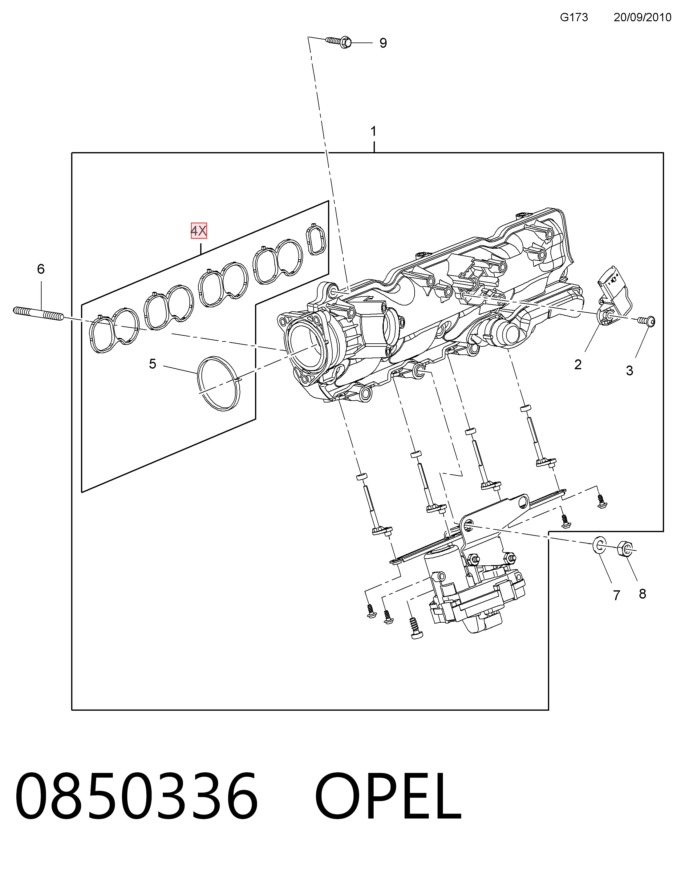  Прокладка впускного коллектора на Fiat Punto GRAND 199