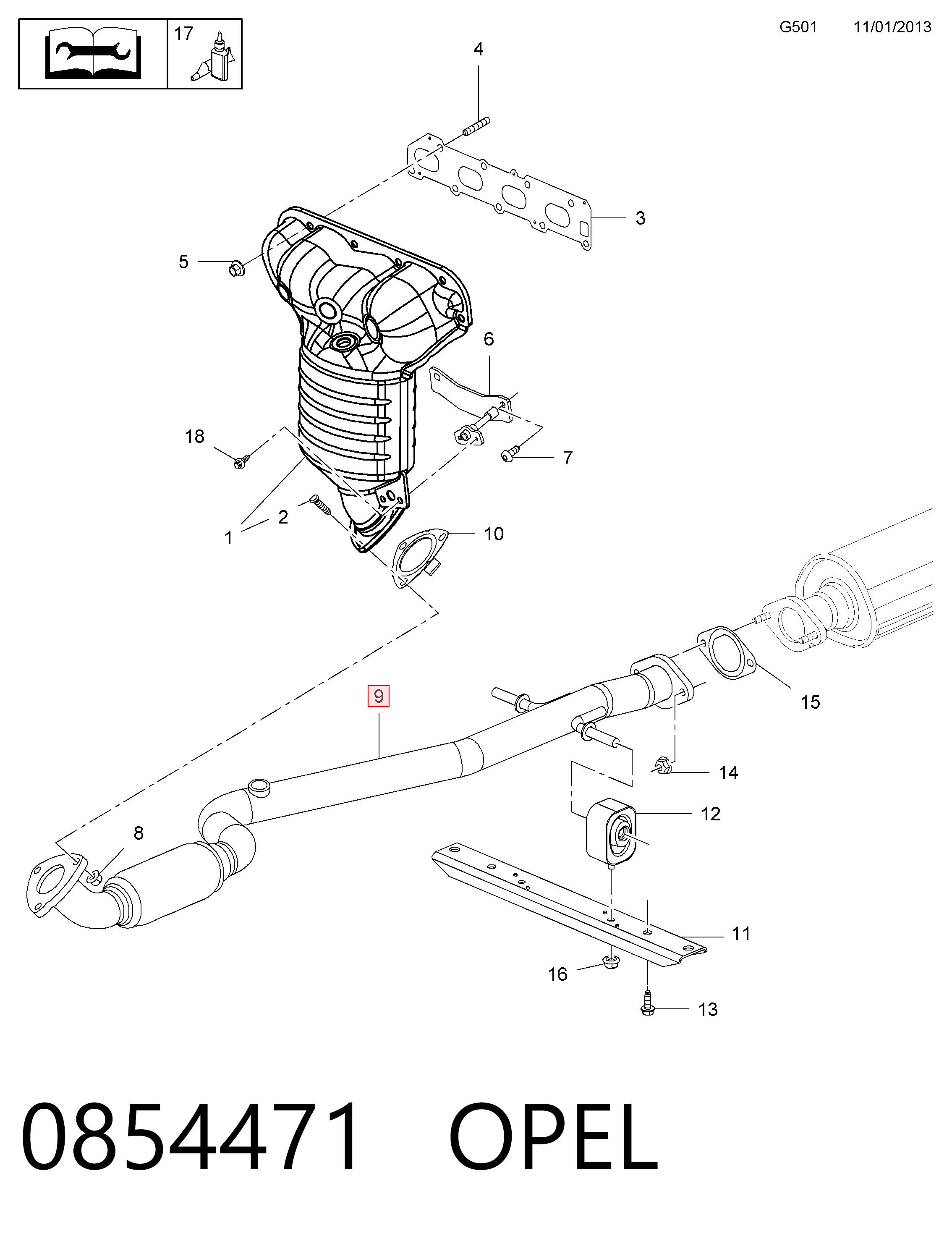 93168451 General Motors Штаны глушителя передние
