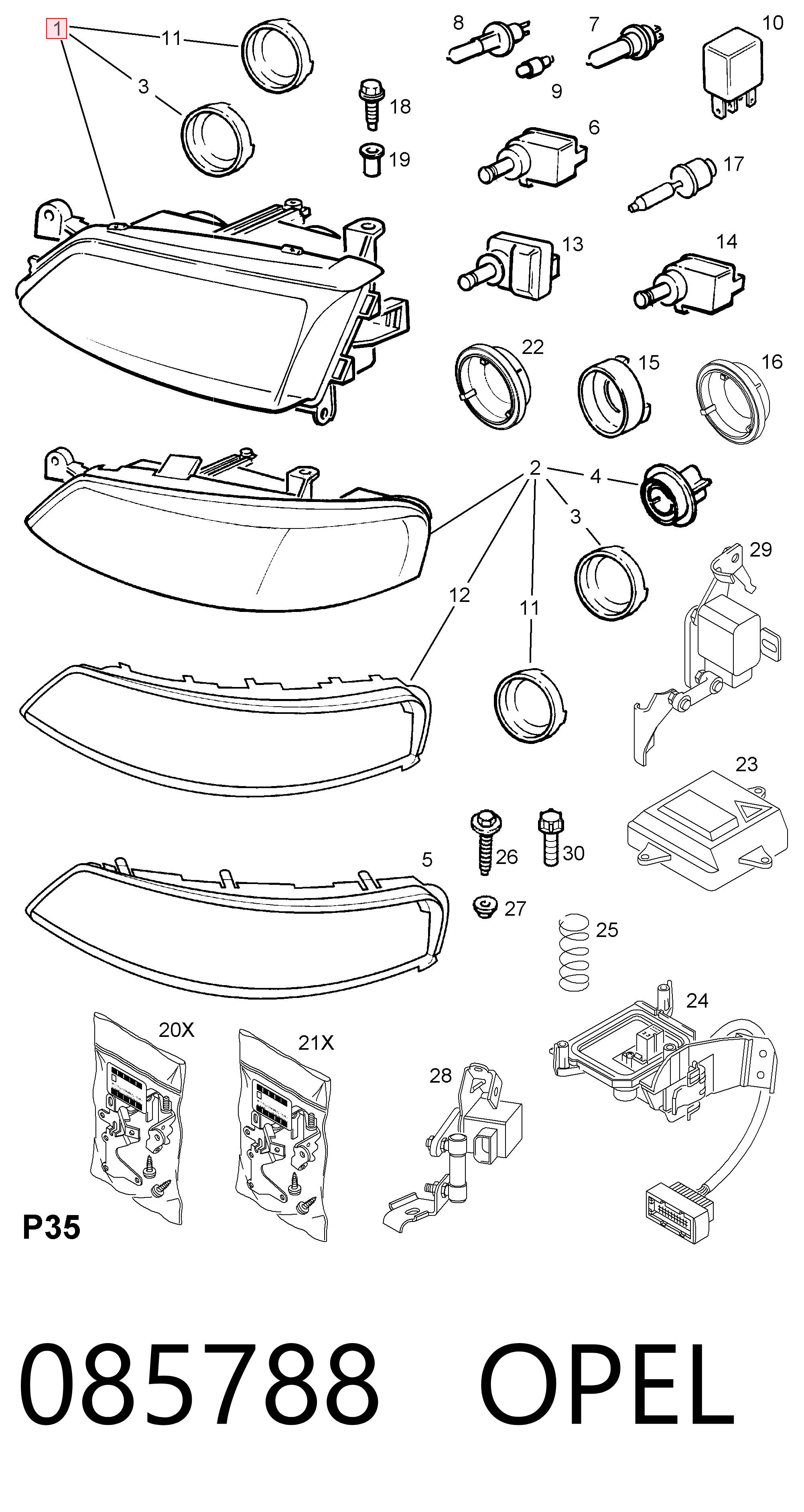 LPC381 Magneti Marelli Фара передняя правая