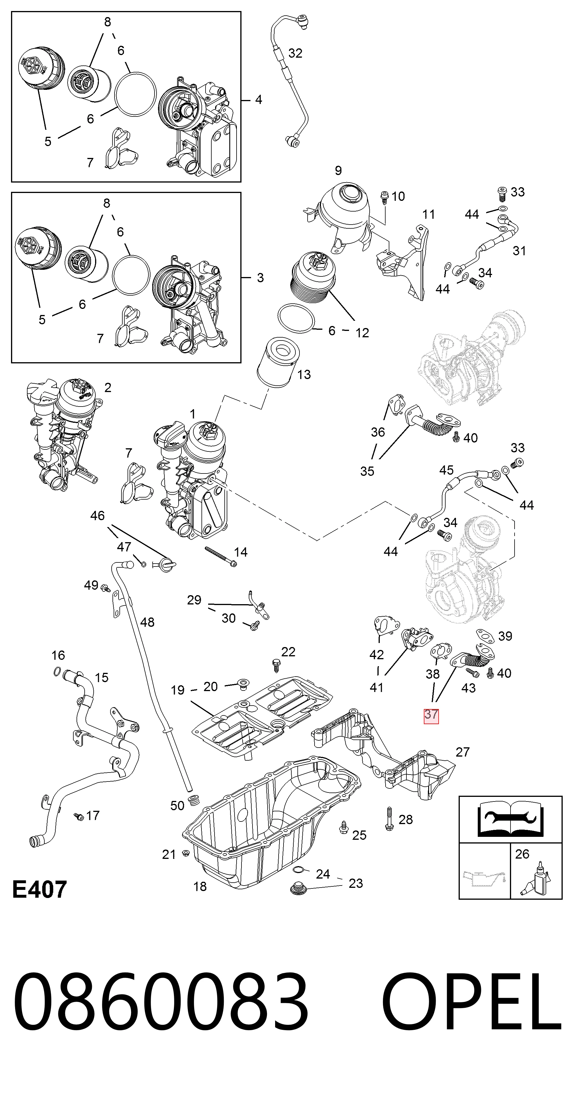 93184198 Peugeot/Citroen Трубка (шланг) отвода масла от турбины