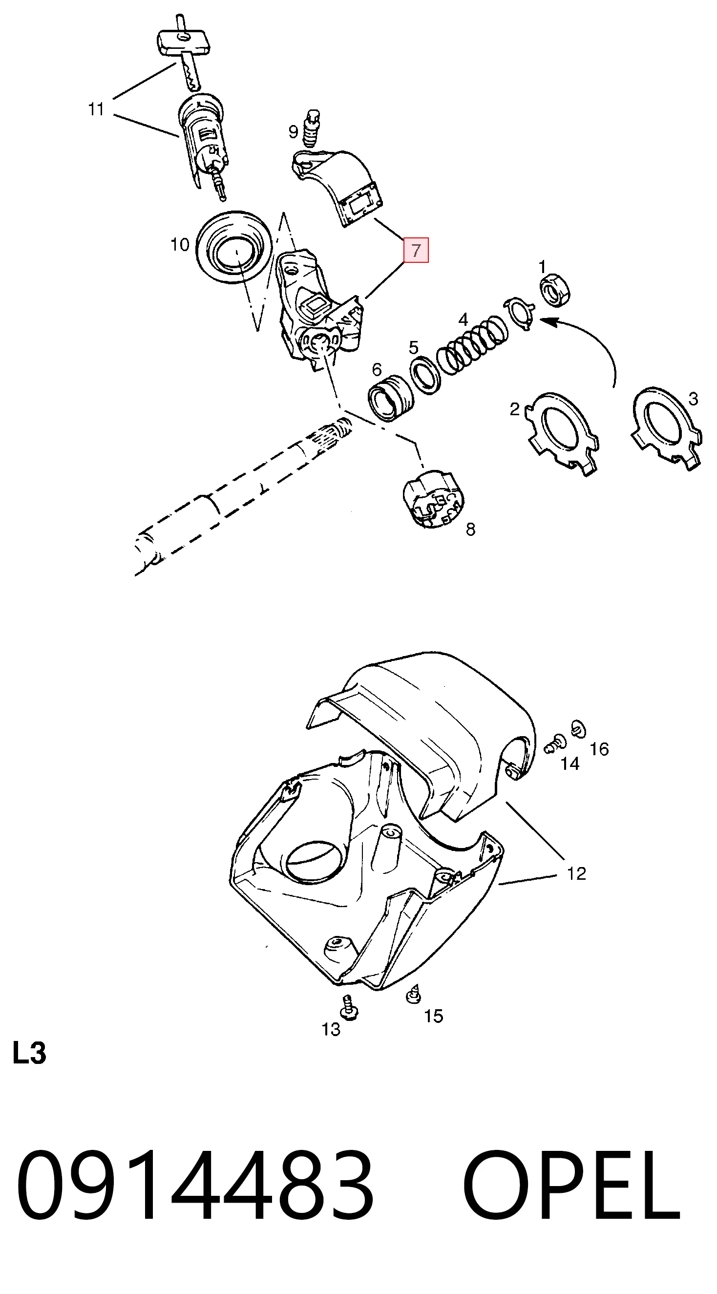 90191415 Opel Корпус замка зажигания