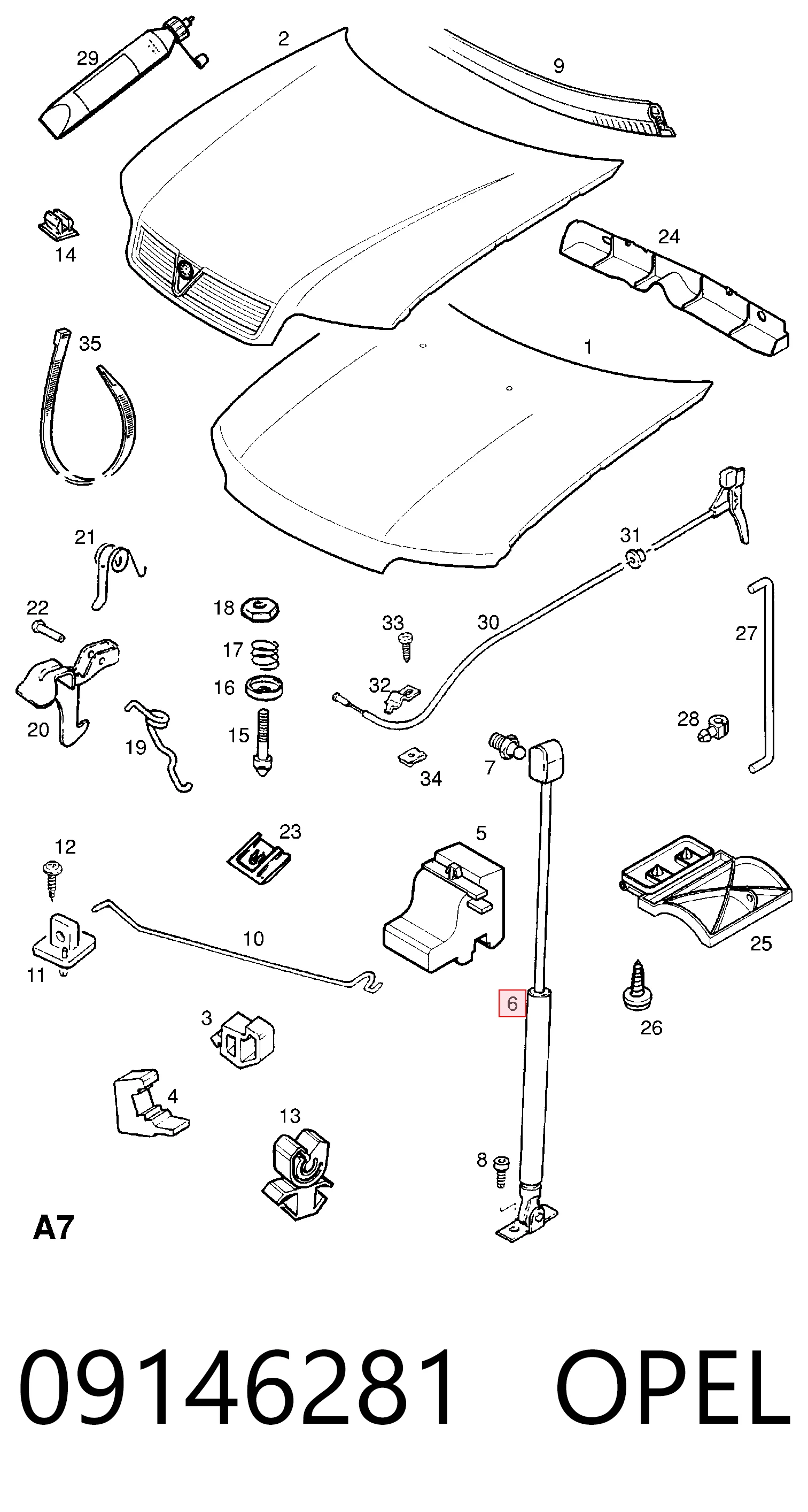 Упор капота General Motors 463763129318224