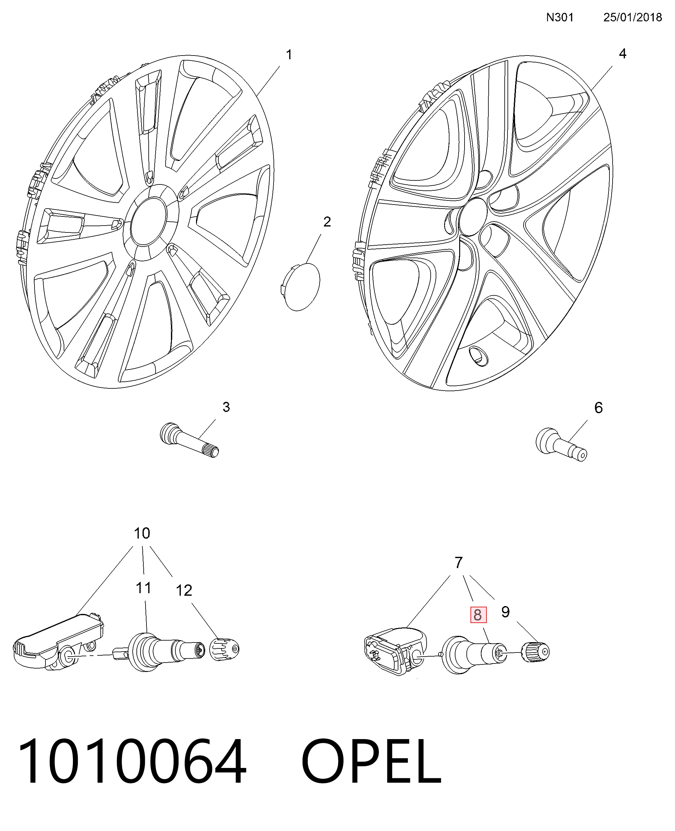 Купить 1AMTP2001A Chrysler Вентиль для колеса