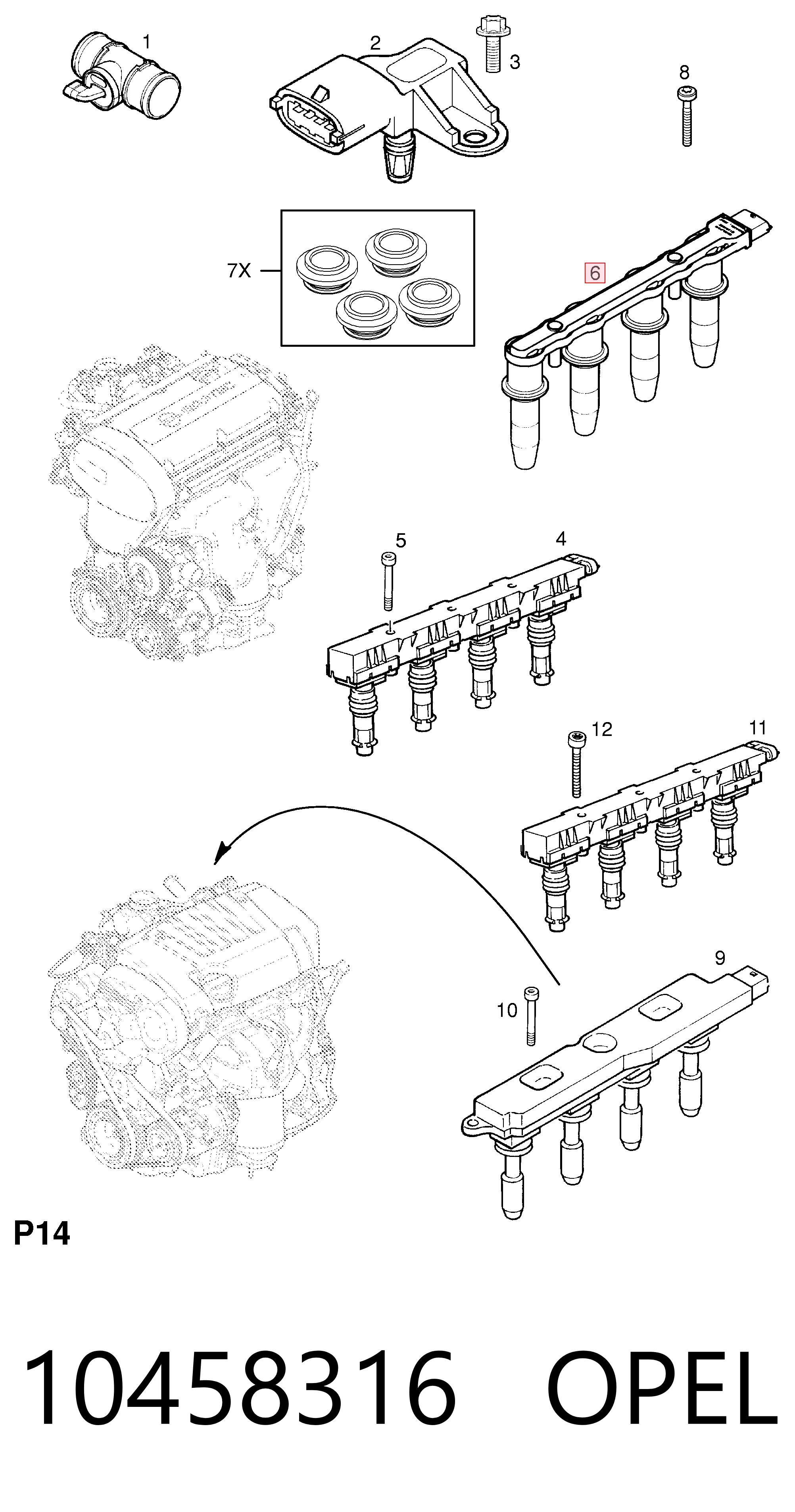 10458316 Opel Катушка зажигания
