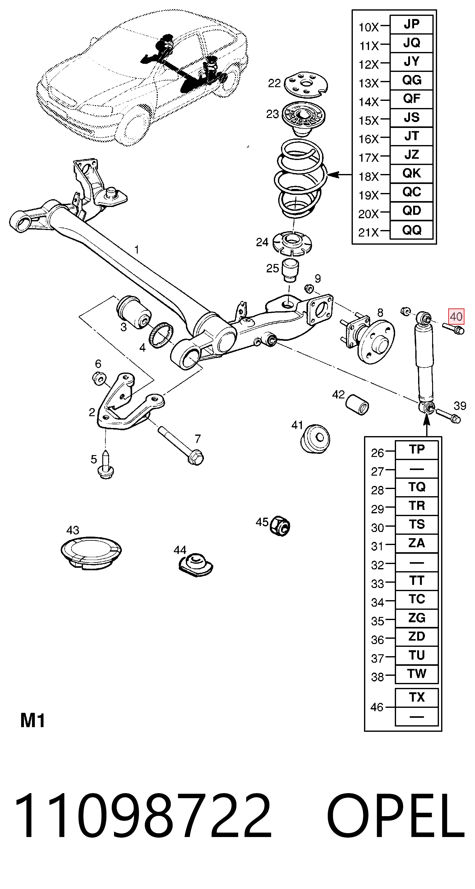 11098722 Peugeot/Citroen Болт крепления амортизатора заднего