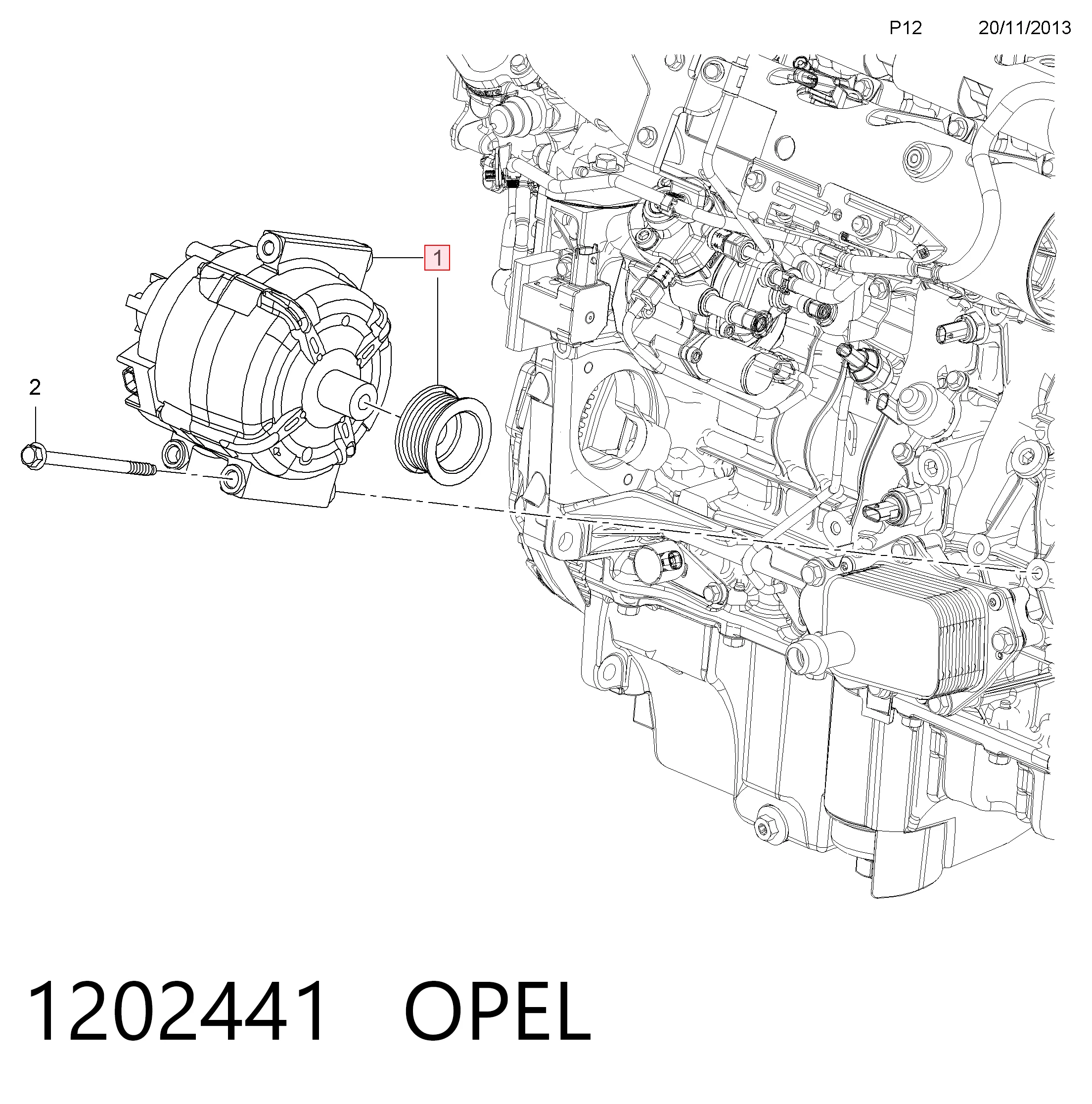  Генератор Opel Astra 