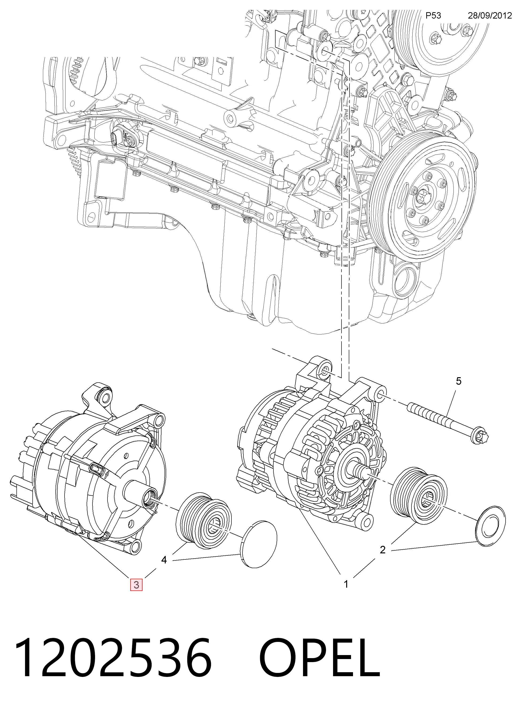 1202536 Opel Генератор автомобильный