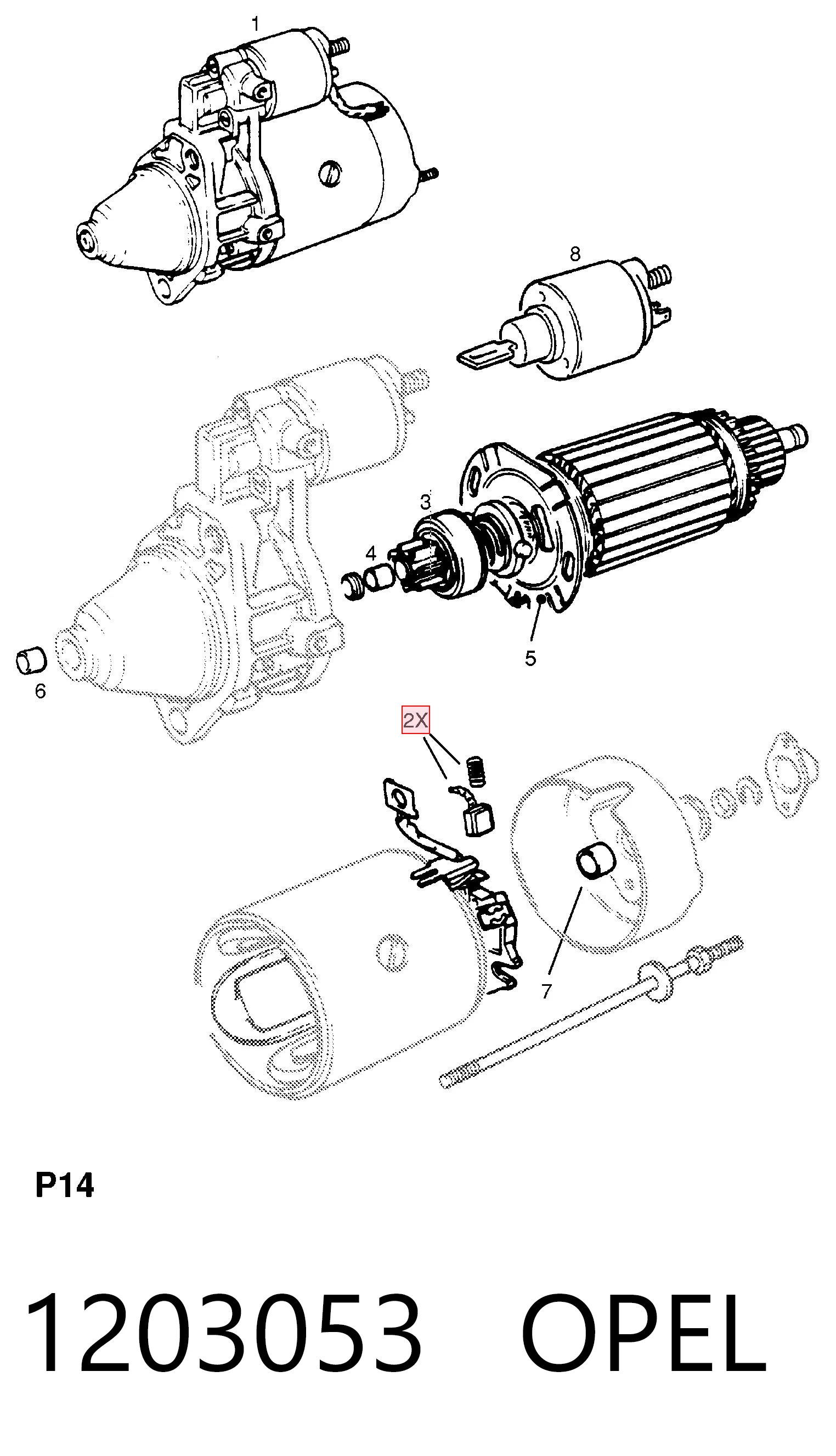 Щетки стартера AMS0349 Magneti Marelli