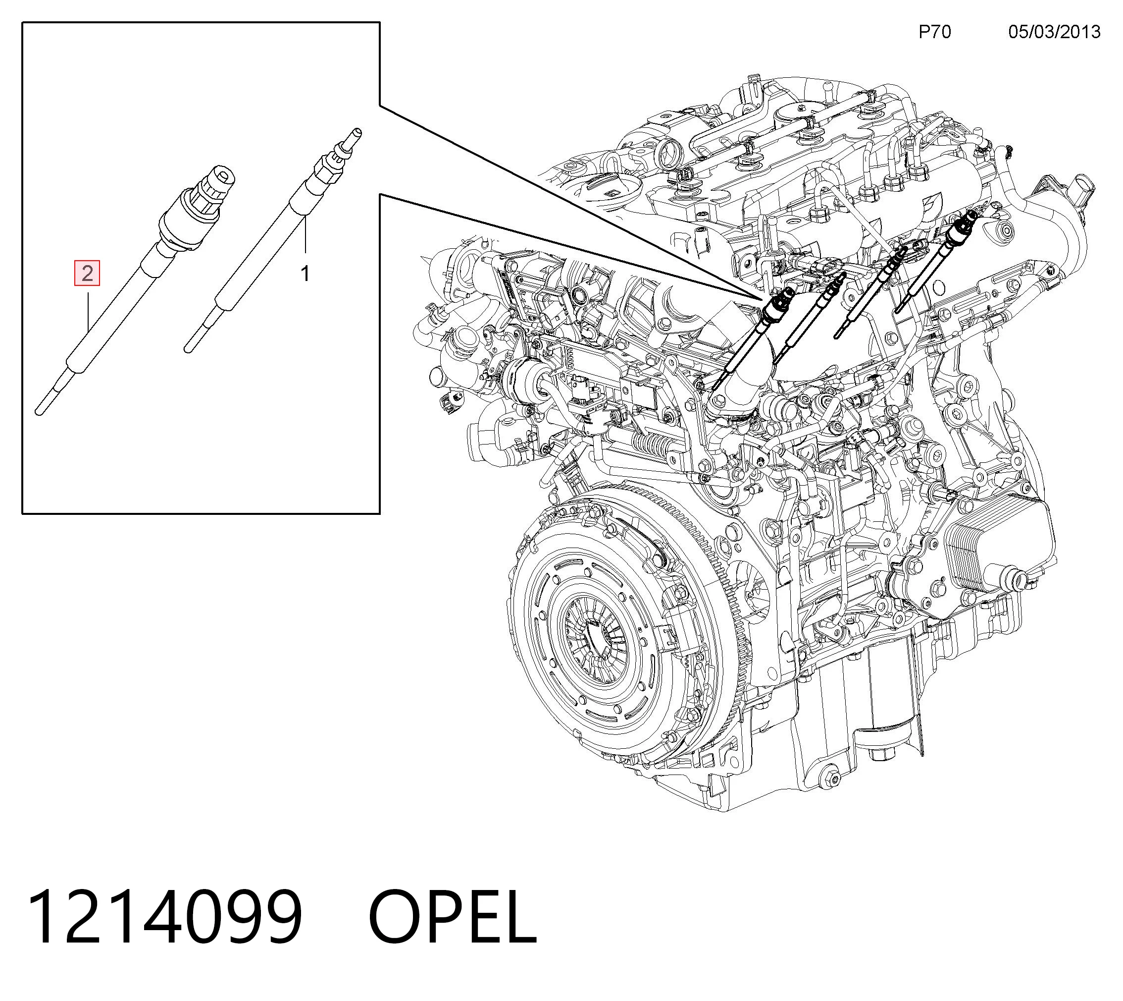 1214099 Opel Свечи накаливания