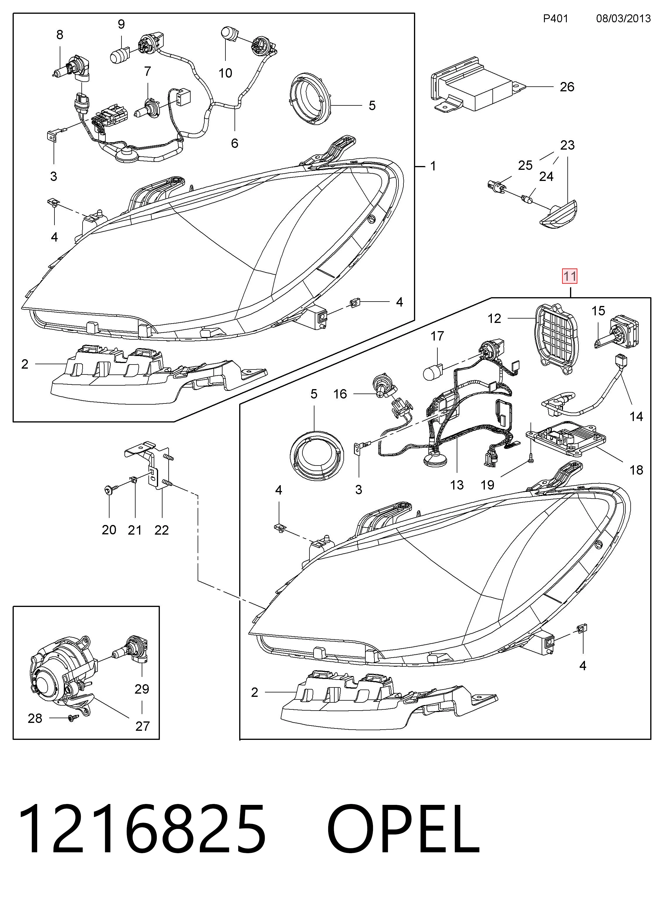 95378408 Peugeot/Citroen Фара передняя правая