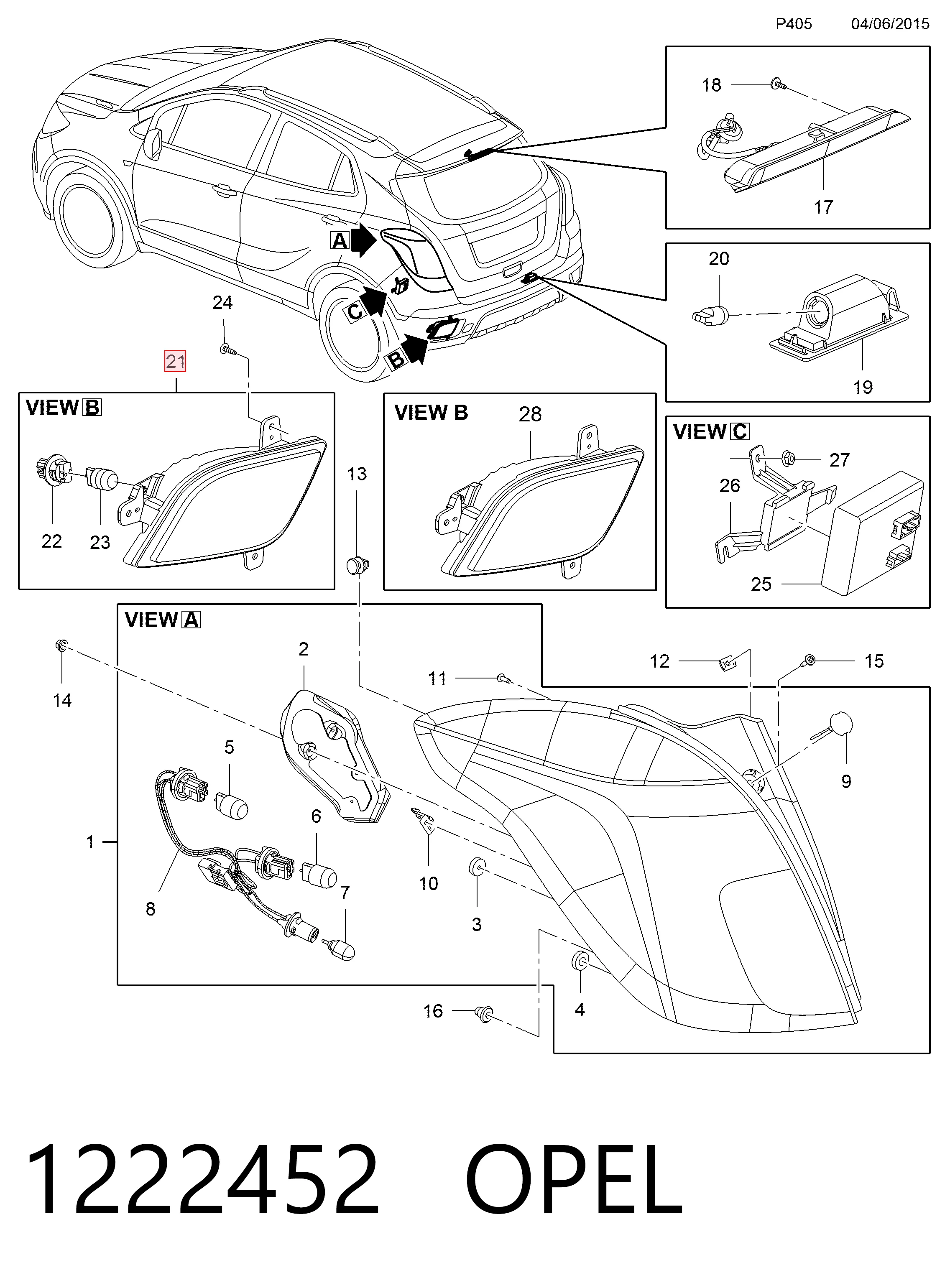 LLH881 Magneti Marelli Противотуманнка задняя, правая