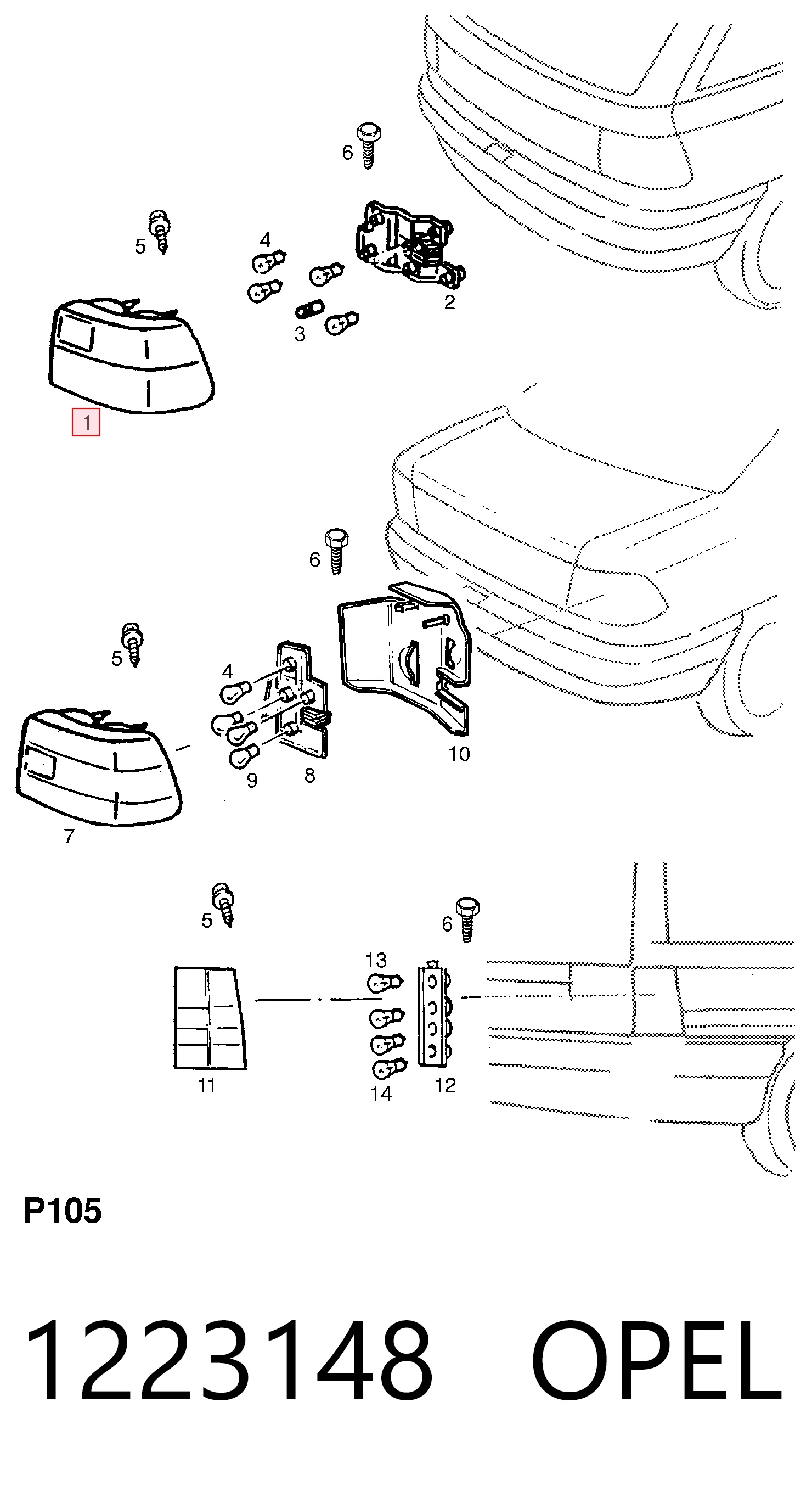 Задний фонарь 394448 General Motors