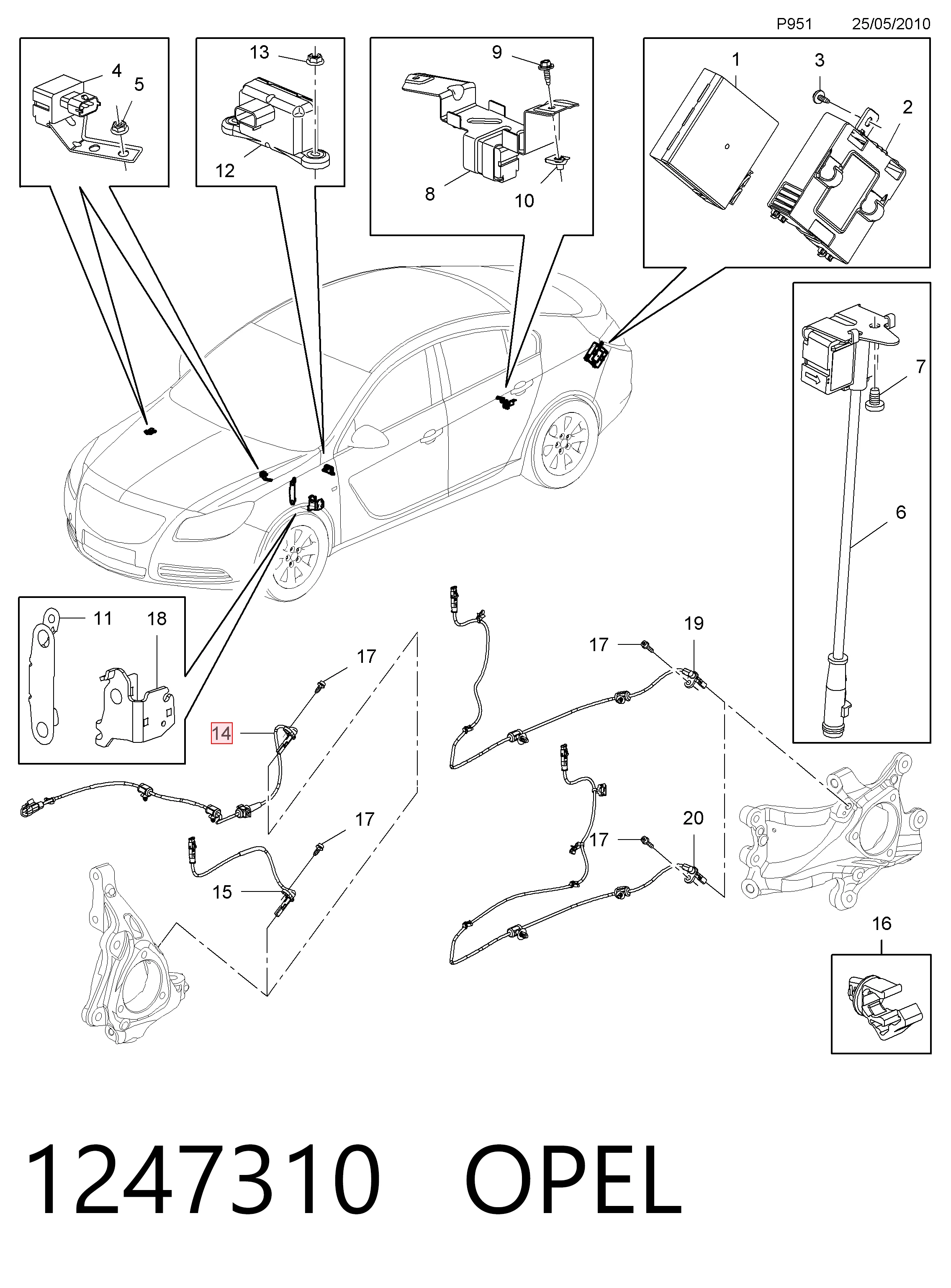 1247310 Opel Датчик АБС