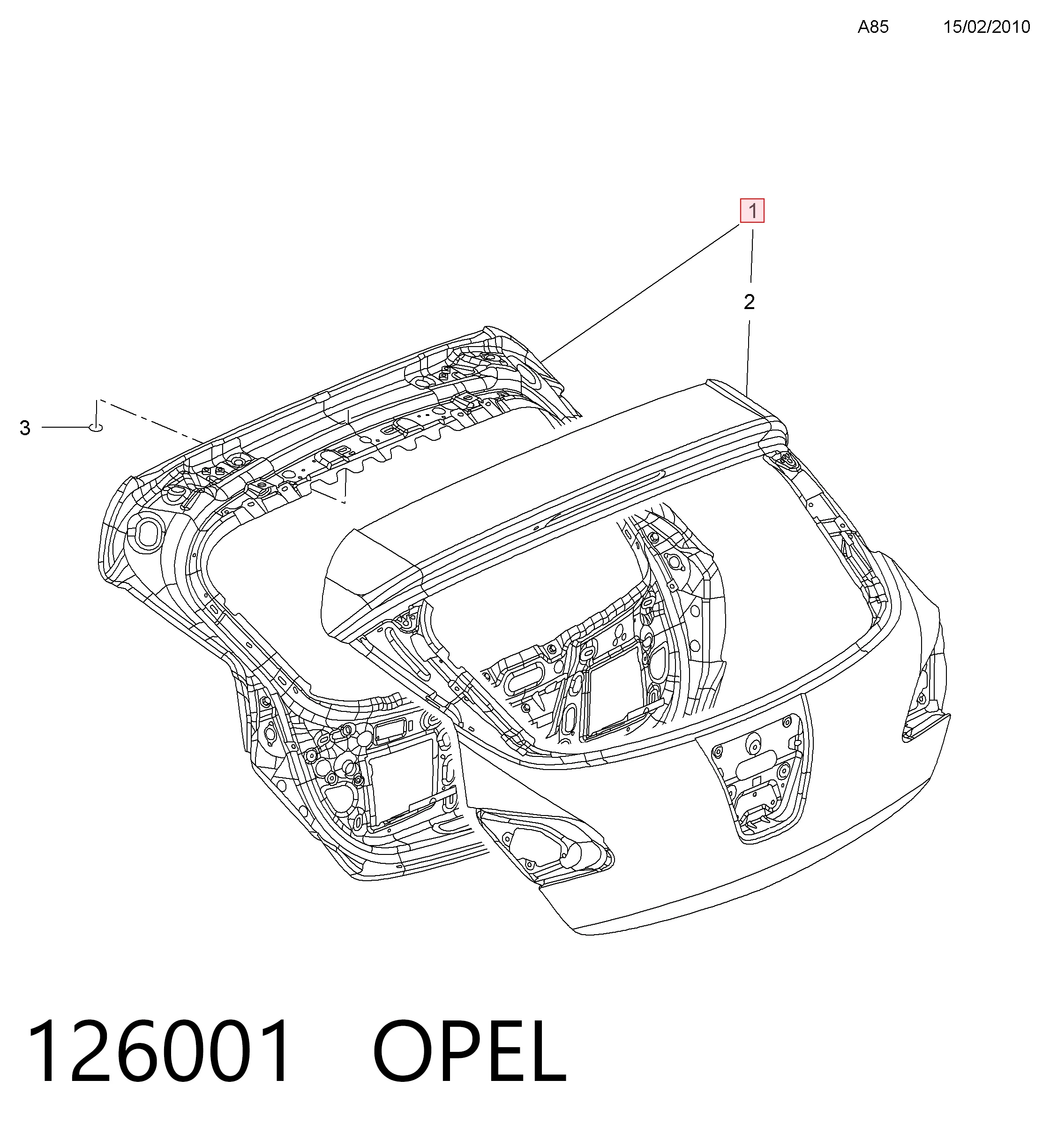Задняя дверь на Opel Astra J 