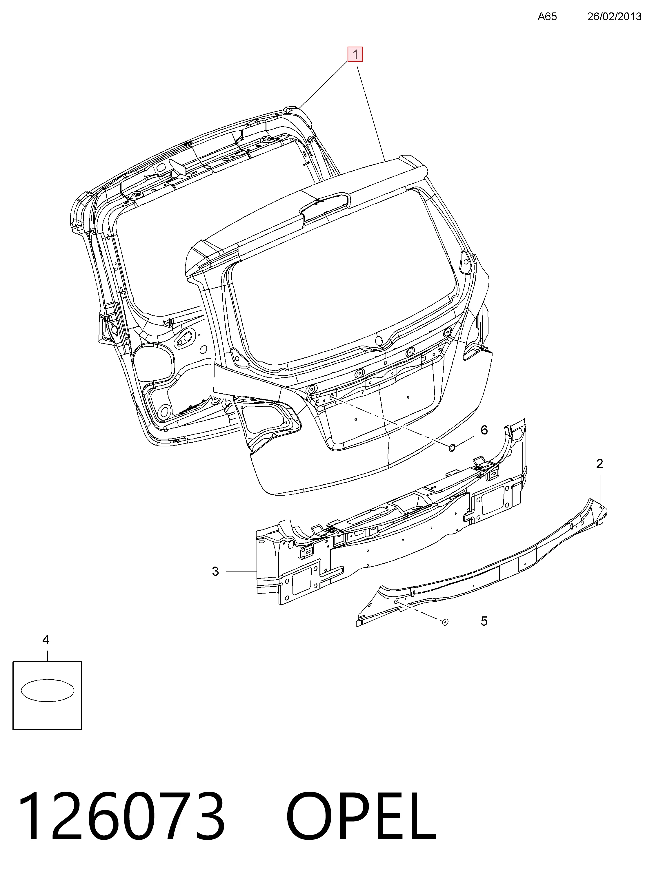 Задняя дверь на Opel Meriva B 