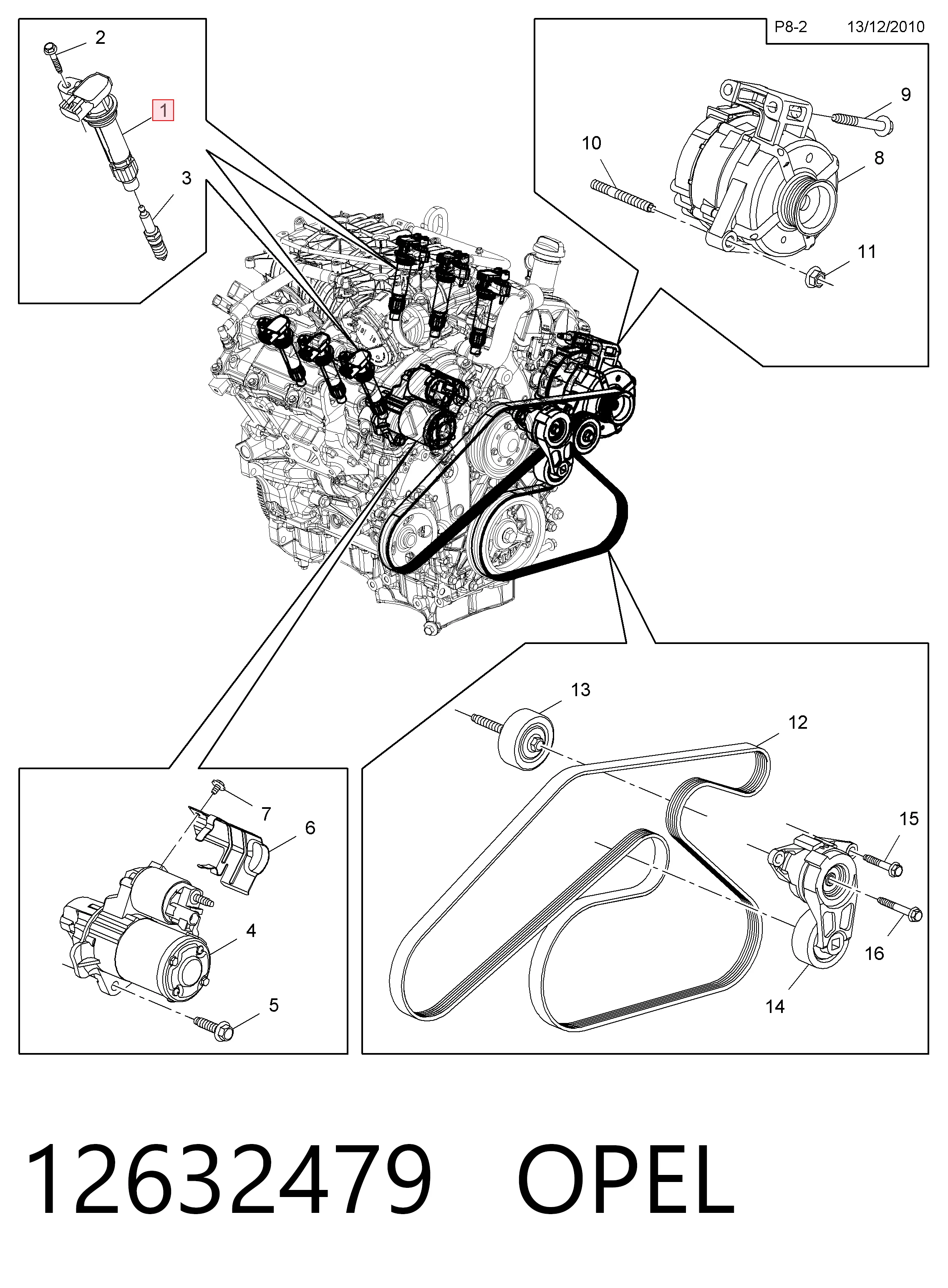 12632479 Opel Катушка зажигания