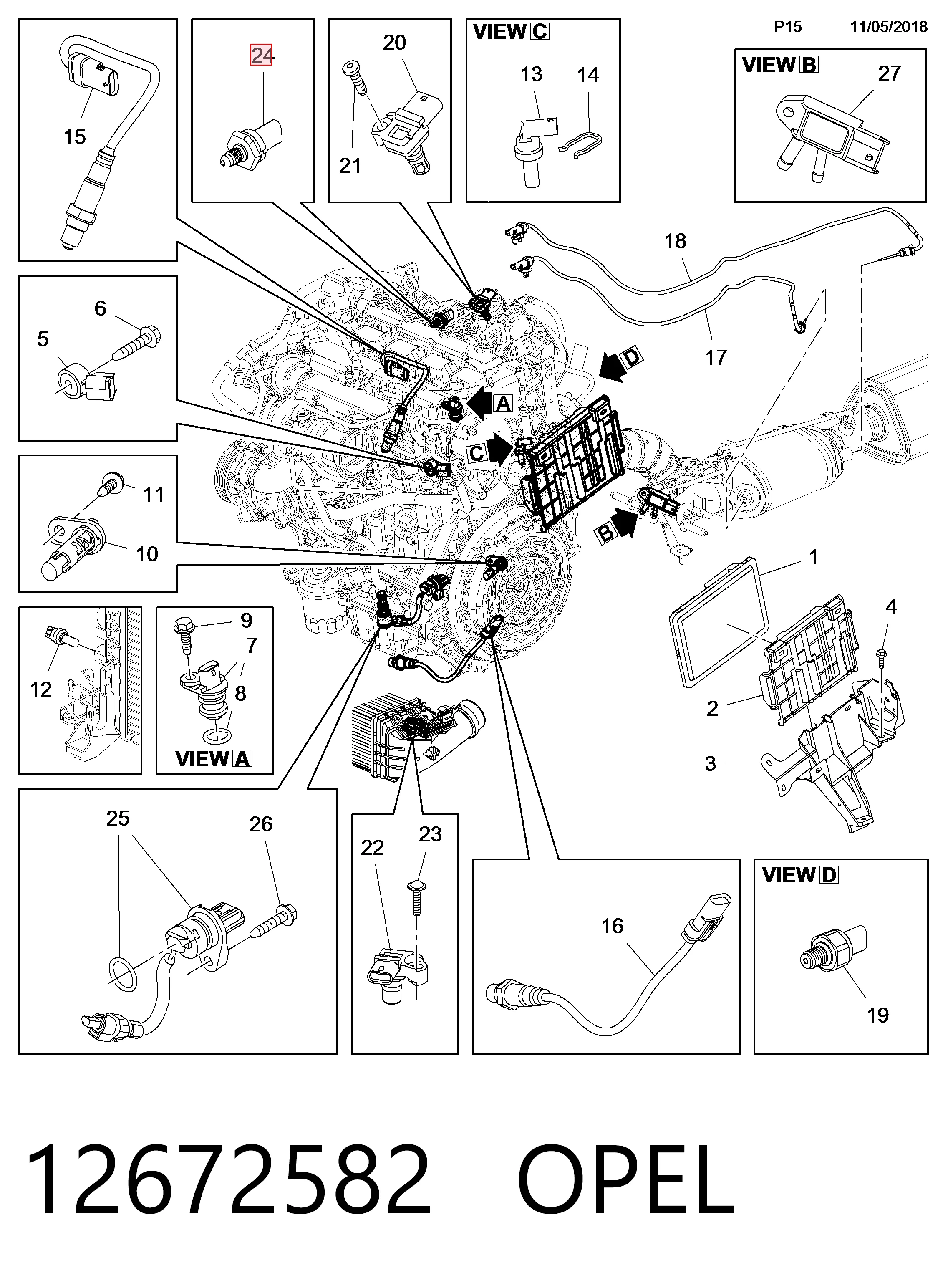 Купить 12672582 Peugeot/Citroen Датчик давления топлива