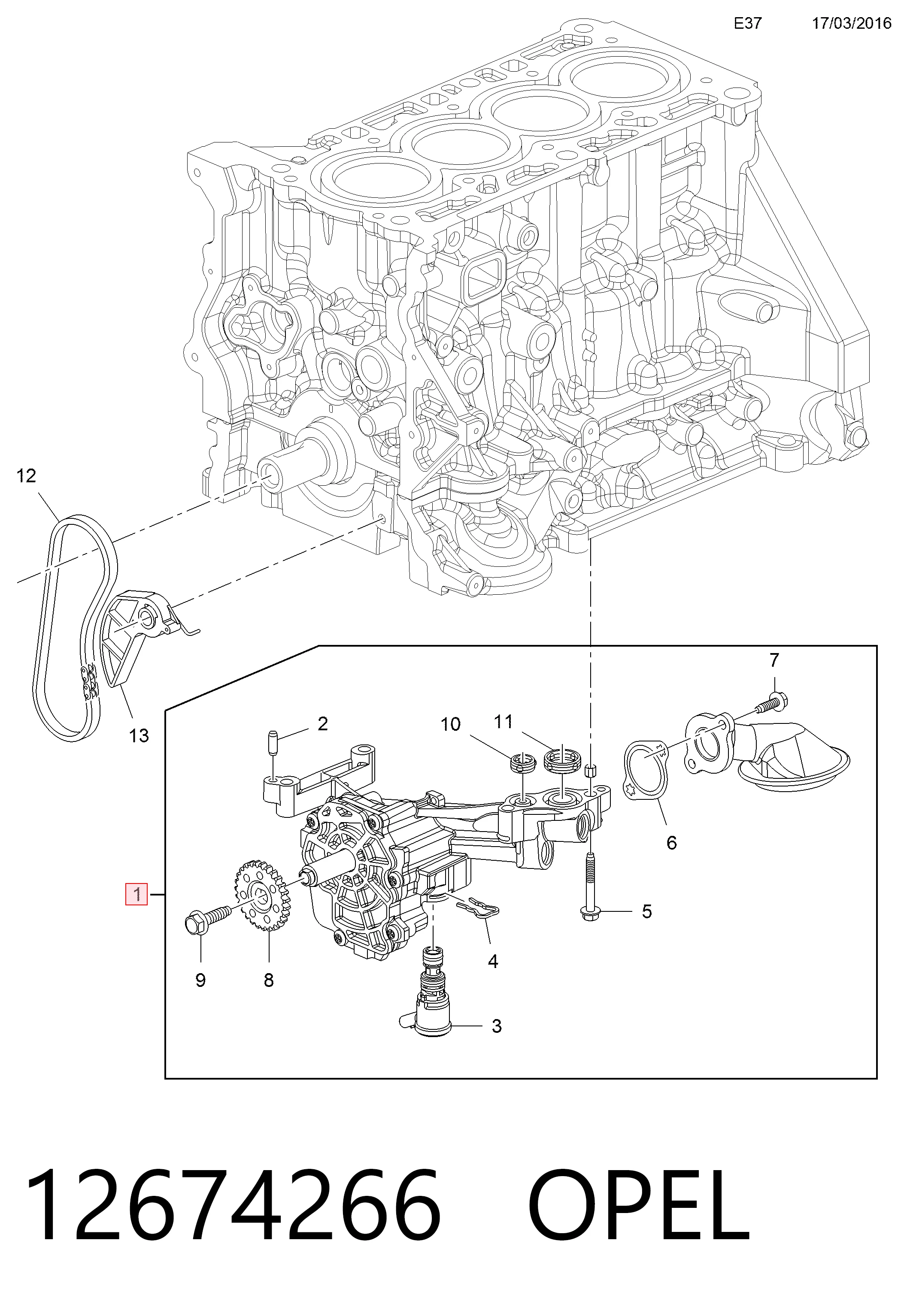 Помпа масляная Chevrolet VOLT II хэтчбек (2015 - 2019) цена, от 56.50 USD