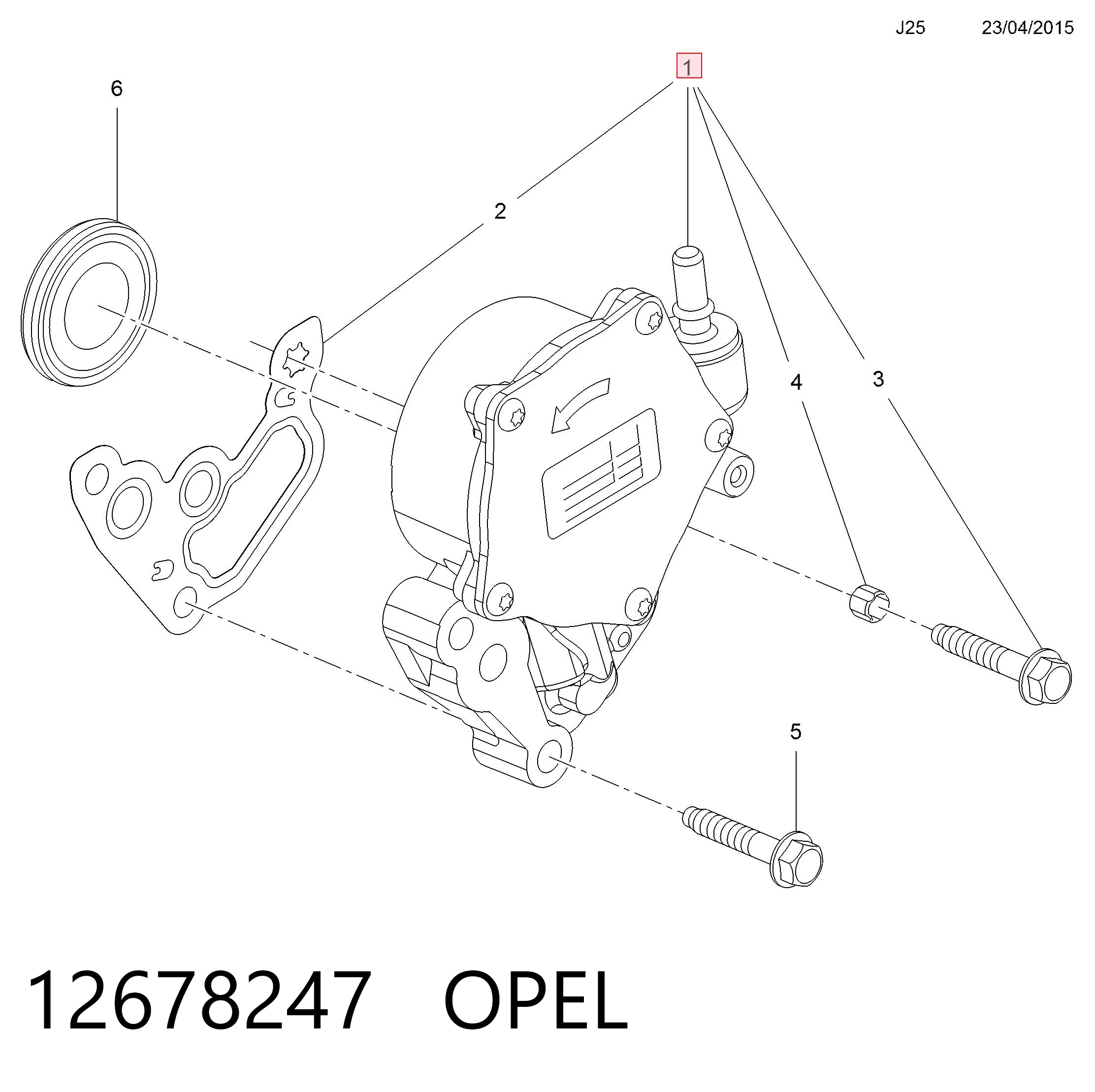 12678247 Opel Механический вакуумный насос