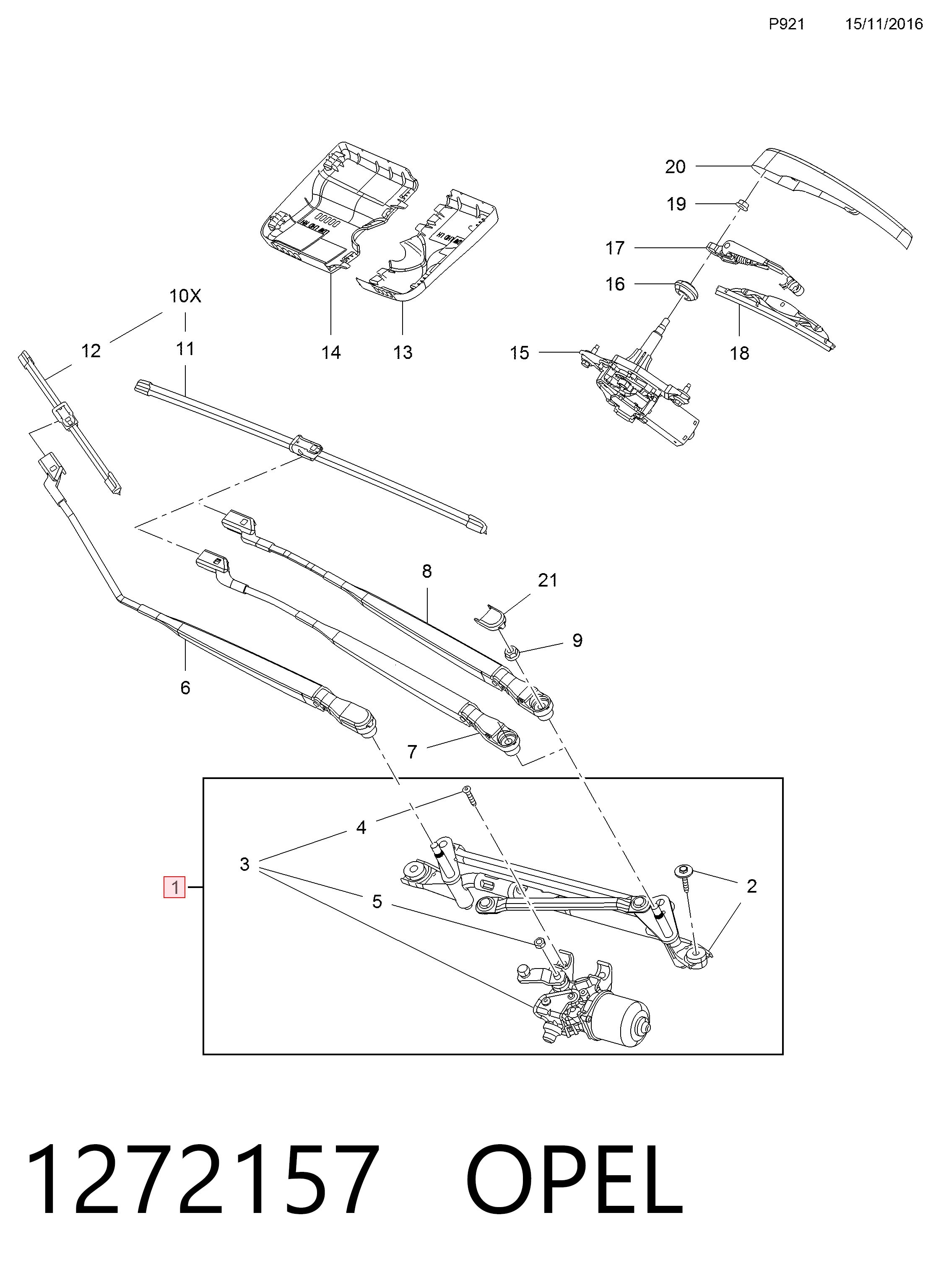 Купить 42746586 Opel Трапеция дворников
