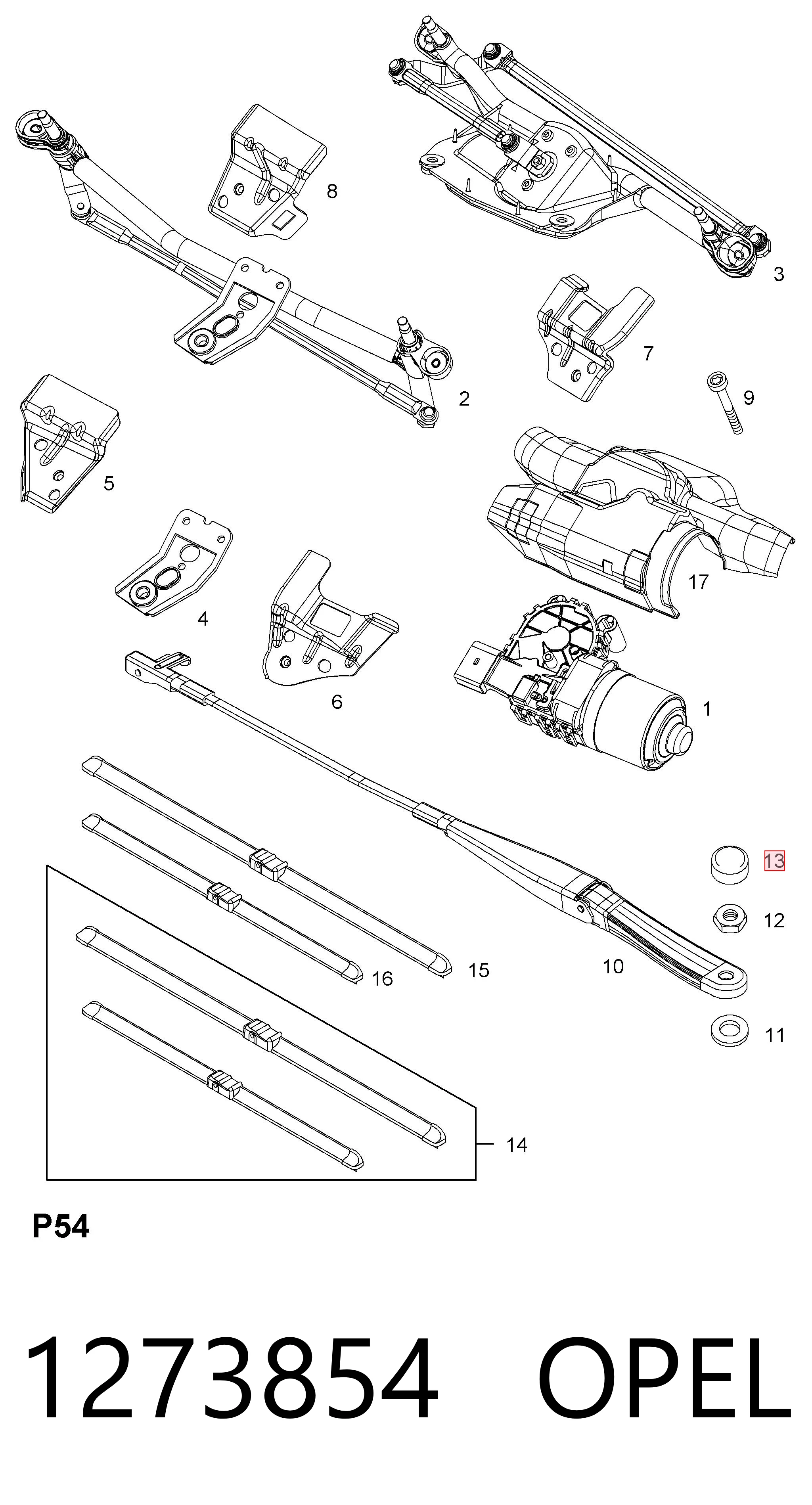 93178938 Opel Заглушка гайки крепления поводка переднего дворника