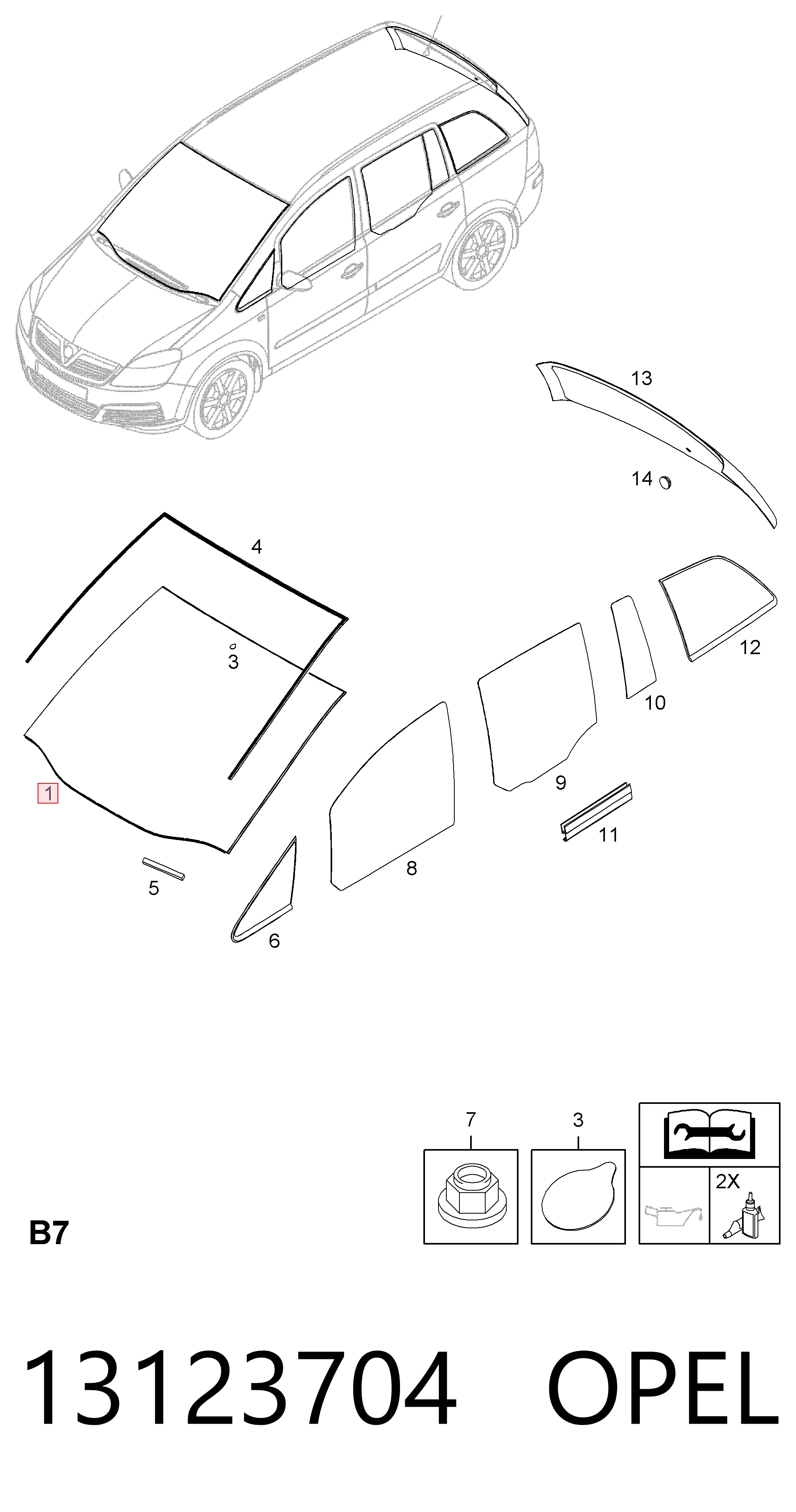 Стекло лобовое General Motors 13123704 цена, от 105.78 USD