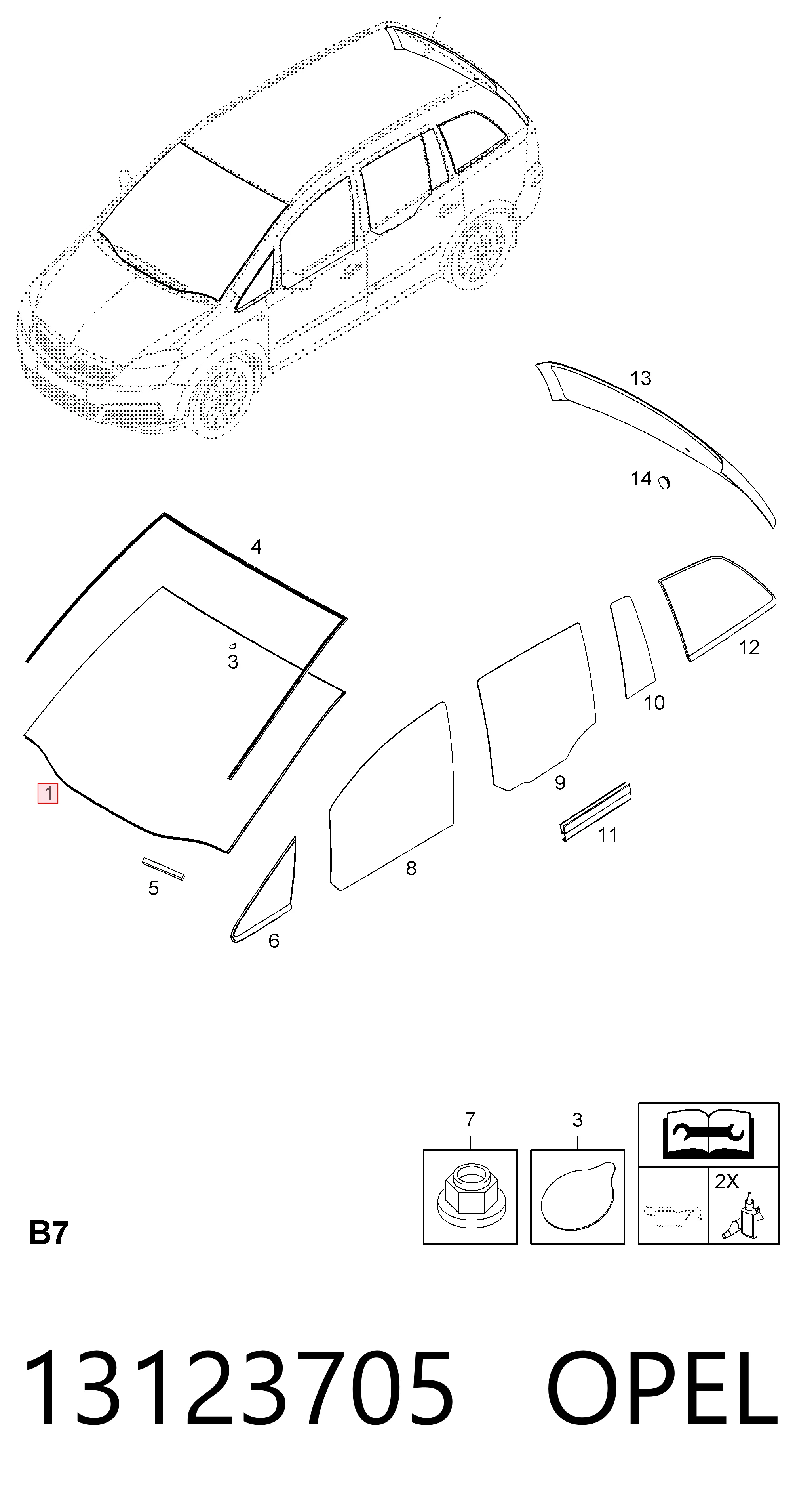 13123705 General Motors Автостекло
