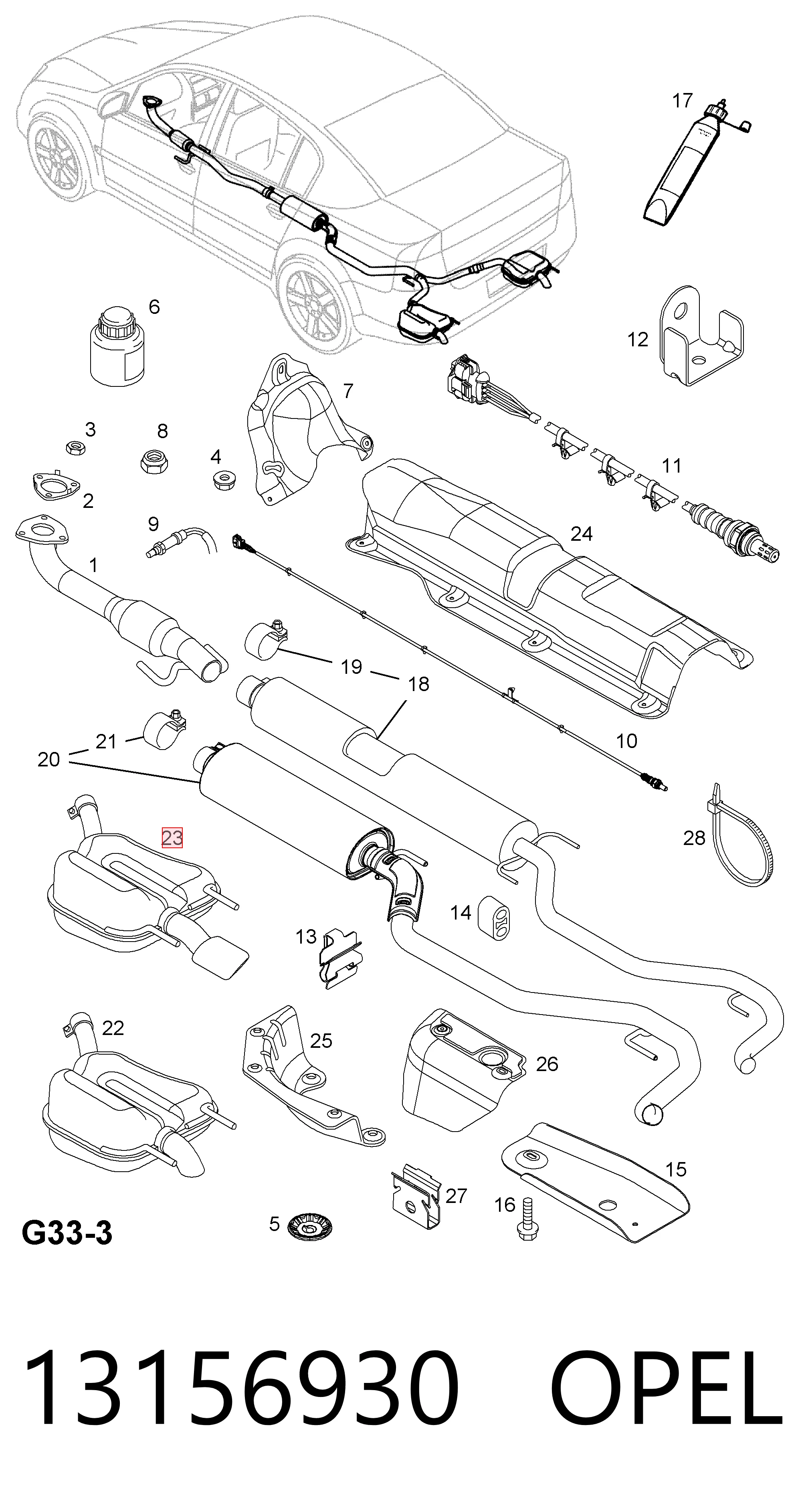 13156930 Peugeot/Citroen Выхлопная труба