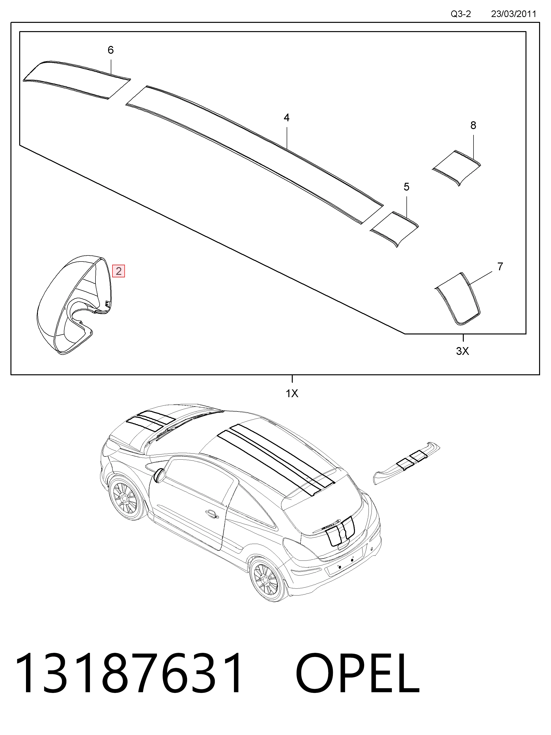 Накладка (крышка) зеркала заднего вида левая 13187631 Peugeot/Citroen