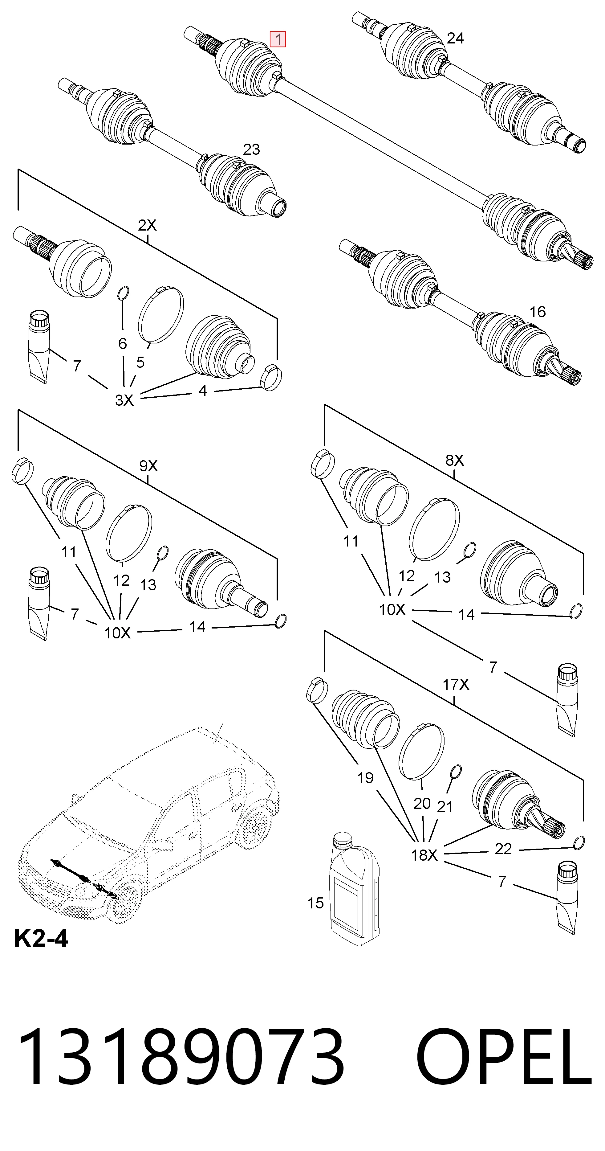 Правая полуось BB1150 Posterparts