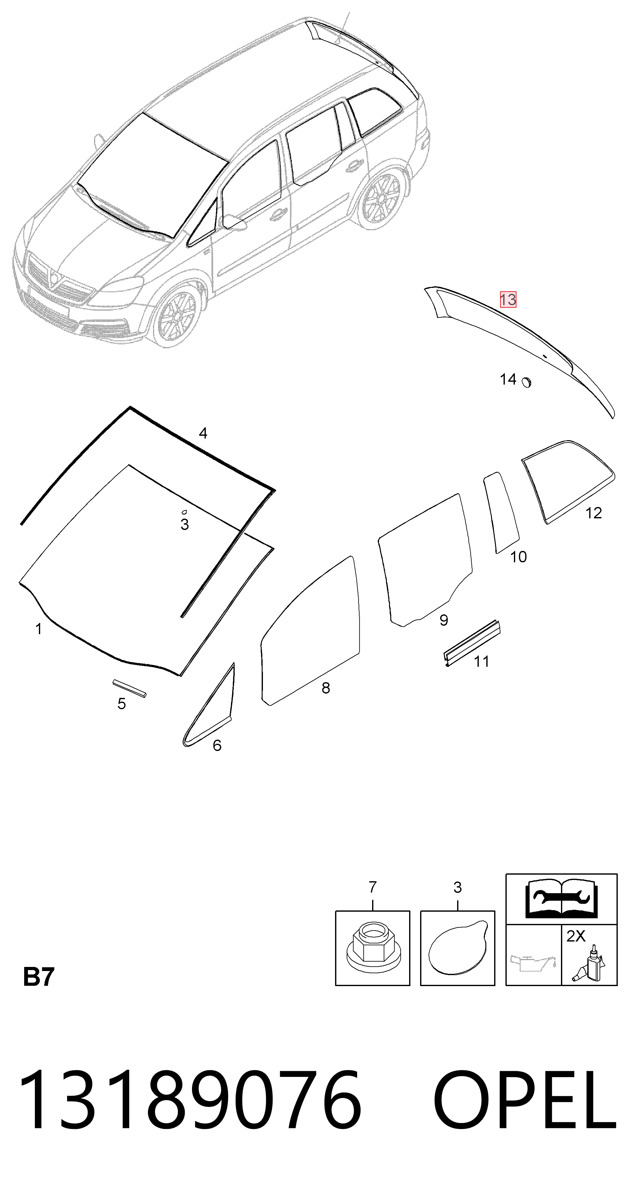 13239151 General Motors Стекло двери задка